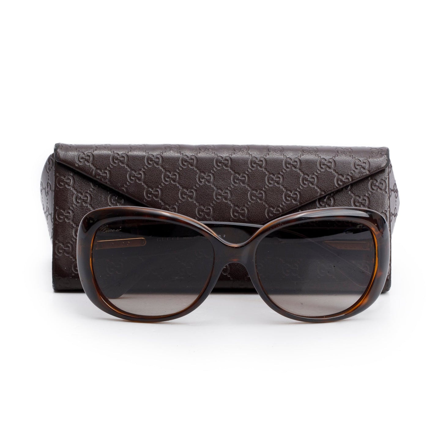 Gucci GG3644/N/S Brown Acetate Crystal Interlocking G Logo Square Sunglasses
