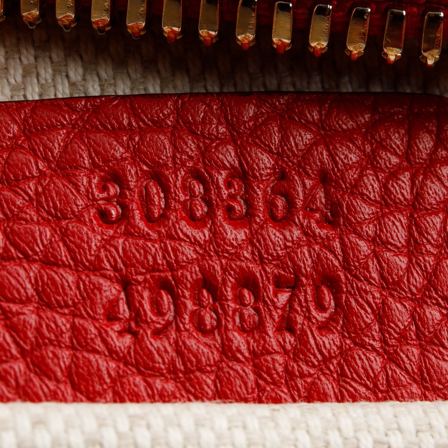 Gucci Red Pebbled Calfskin Leather Small Soho Disco Bag