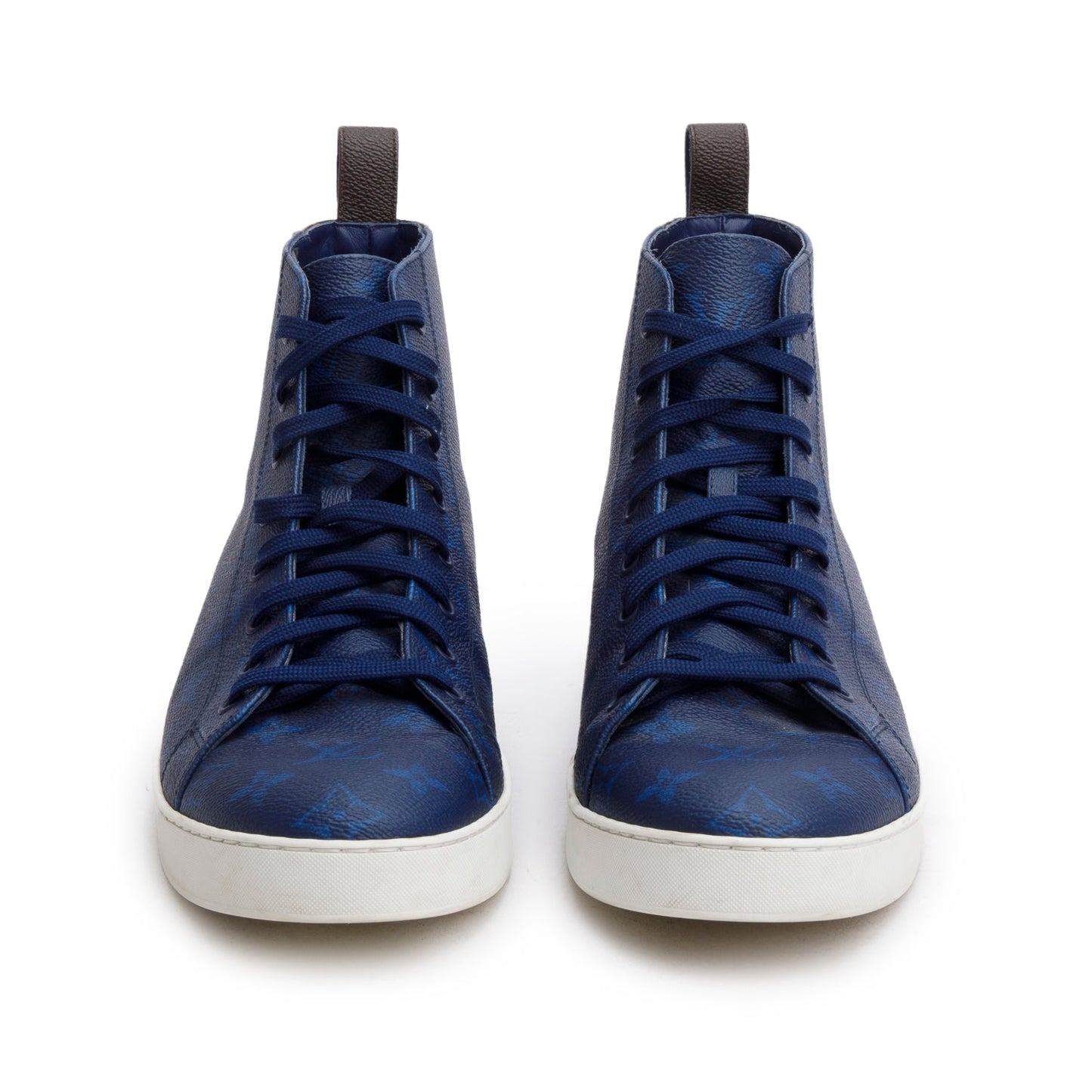 Louis Vuitton Blue/Brown Monogram Canvas Match Up Sneakers, Men's Size 8.5