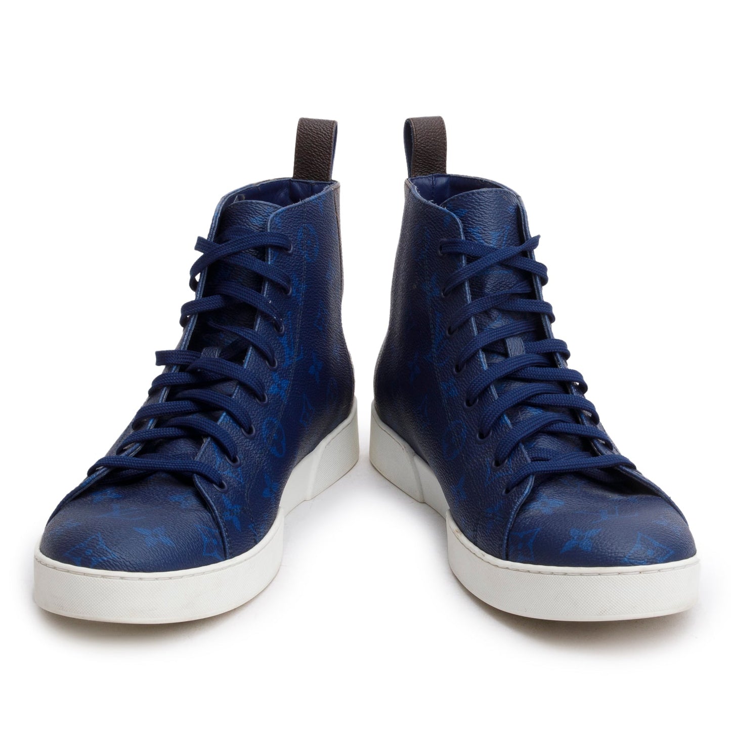 Louis Vuitton Blue/Brown Monogram Canvas Match Up Sneakers, Men's Size 8.5