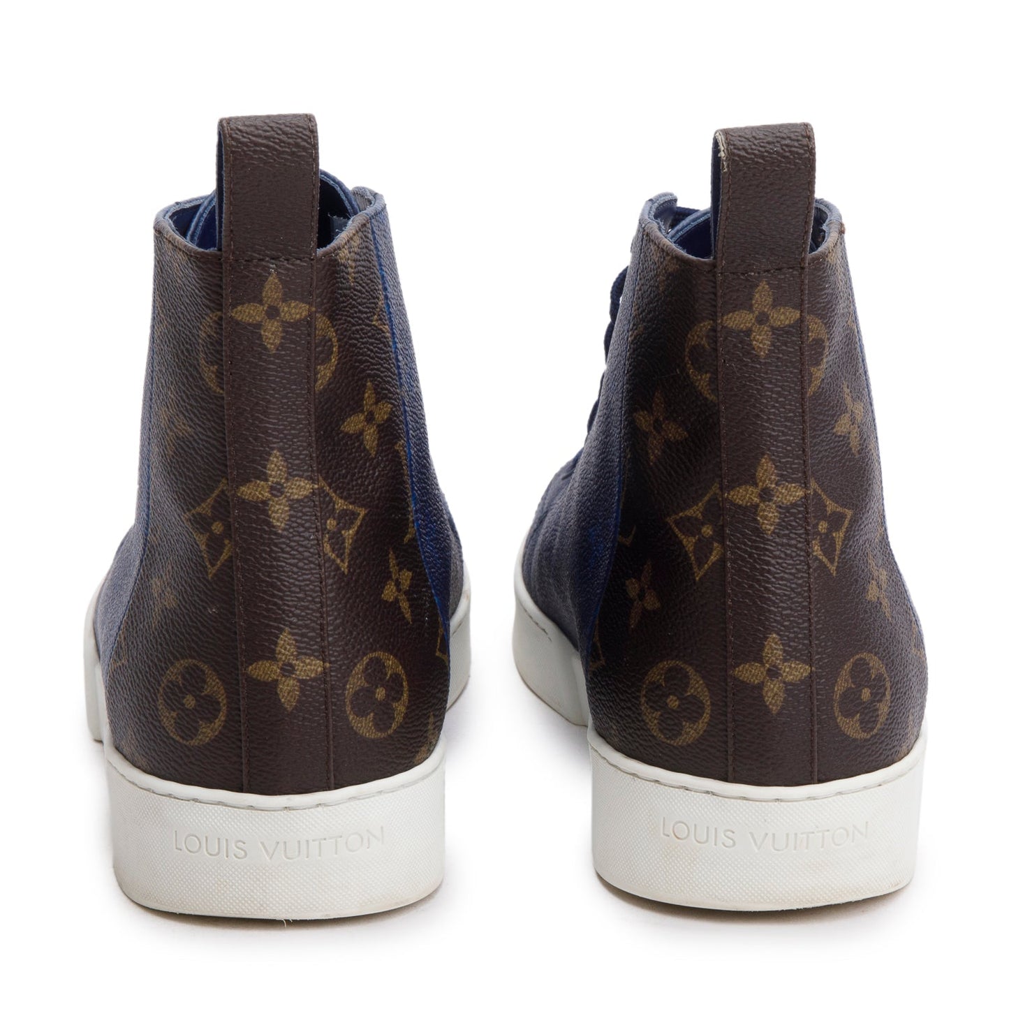 Louis Vuitton Blue/Brown Monogram Canvas Match Up Sneakers, Men's Size 8.5
