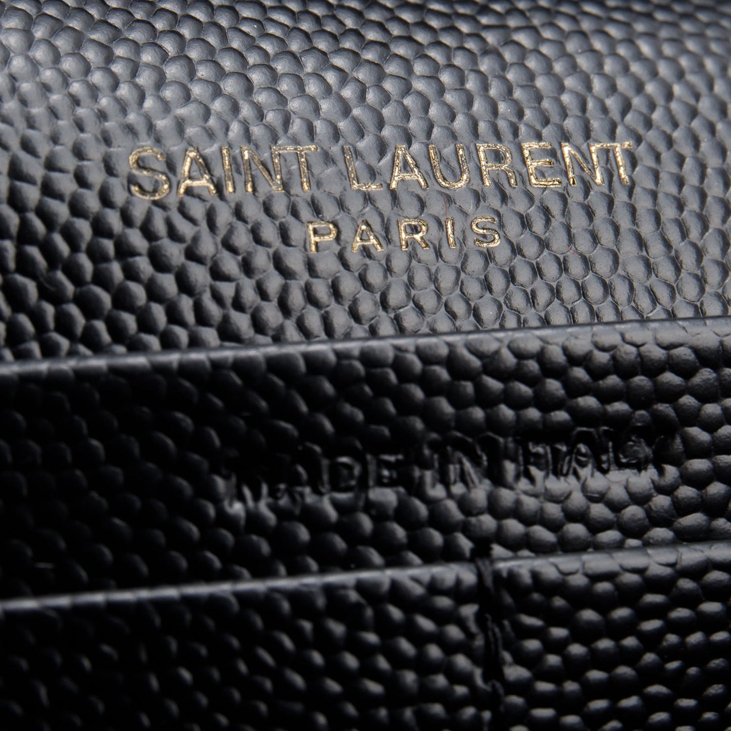 Saint Laurent 2022 Black Grain De Poudre Leather Envelope Chain Wallet