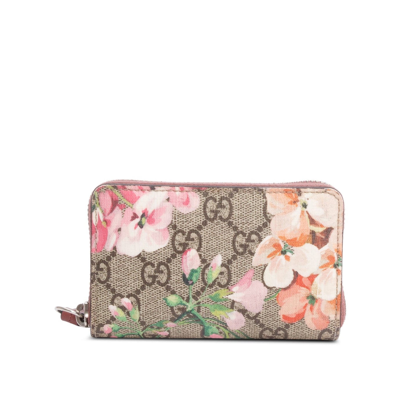 Gucci GG Supreme Blooms Zip Around Card Case Wallet