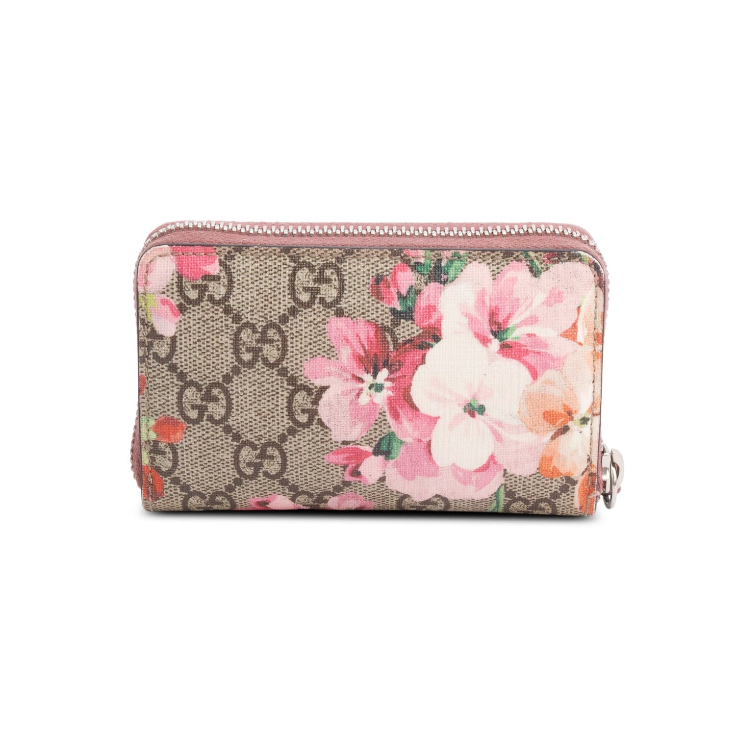 Gucci GG Supreme Blooms Zip Around Card Case Wallet