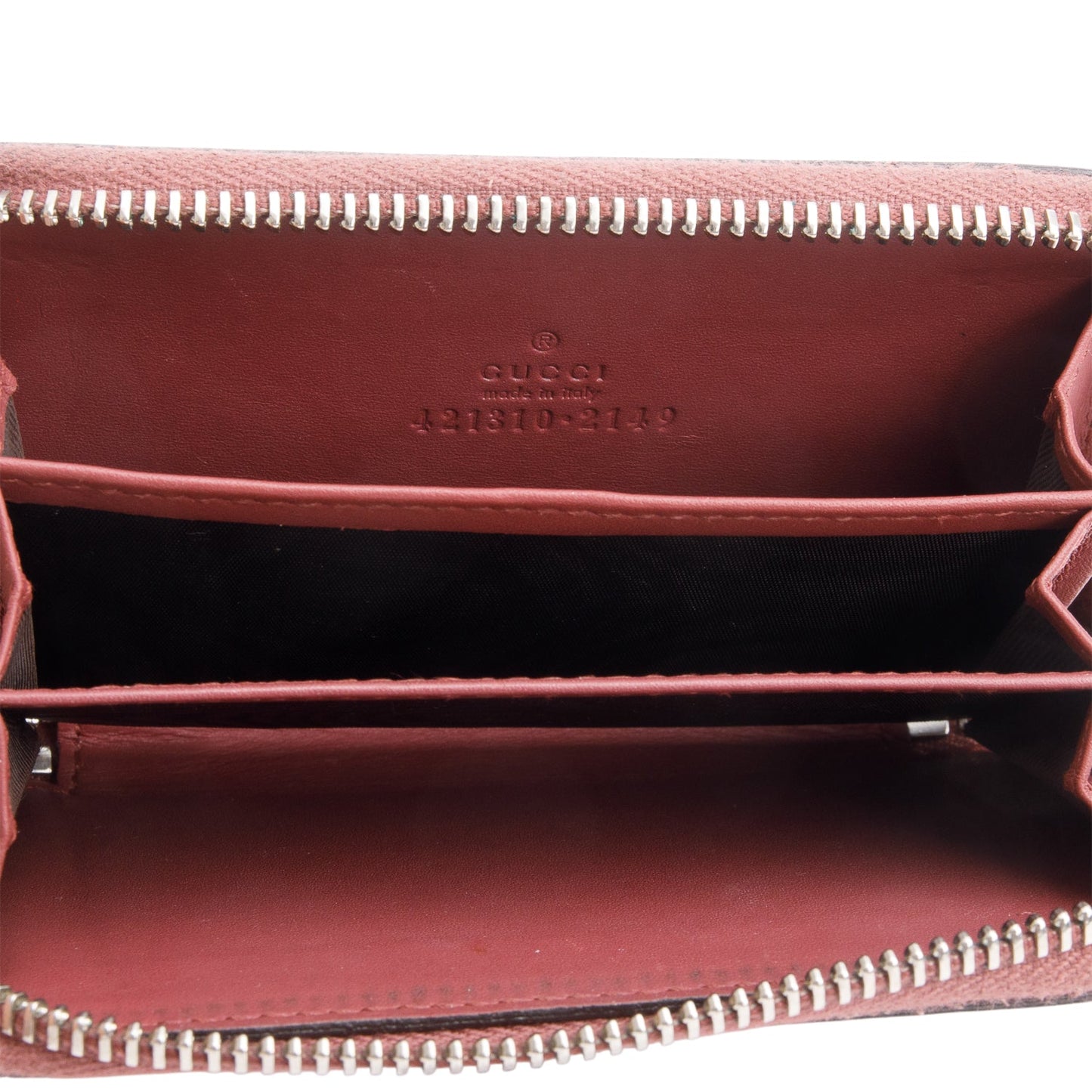 Gucci GG Supreme Blooms Zip Around Card Case Wallet