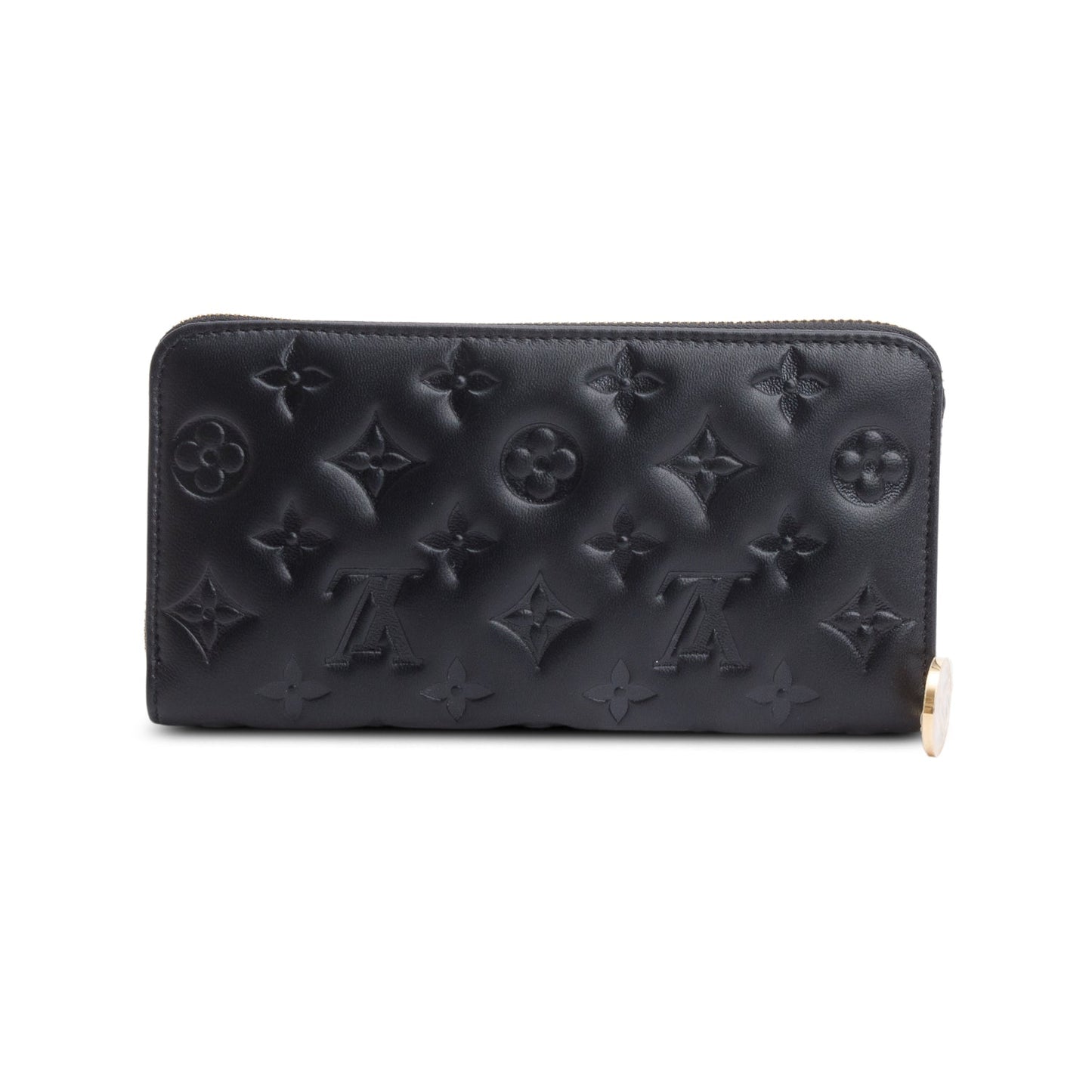 Louis Vuitton Black Monogram Embossed Leather Coussin Zippy Wallet