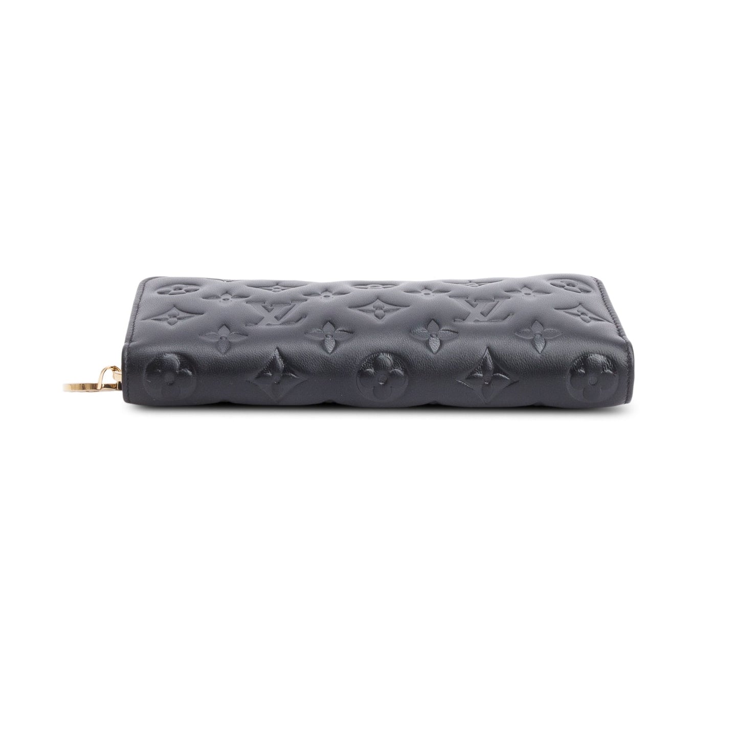 Louis Vuitton Black Monogram Embossed Leather Coussin Zippy Wallet