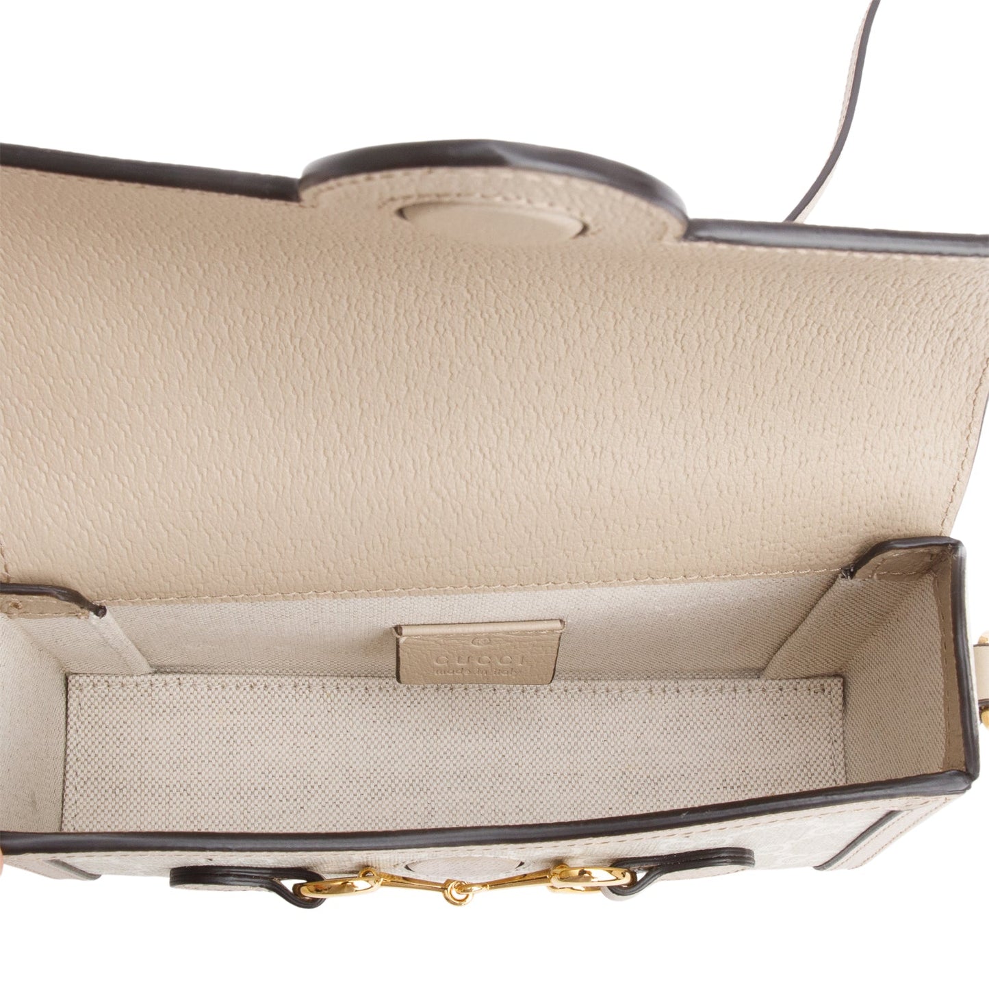 Gucci Beige/White GG Supreme Horsebit 1955 Mini Bag