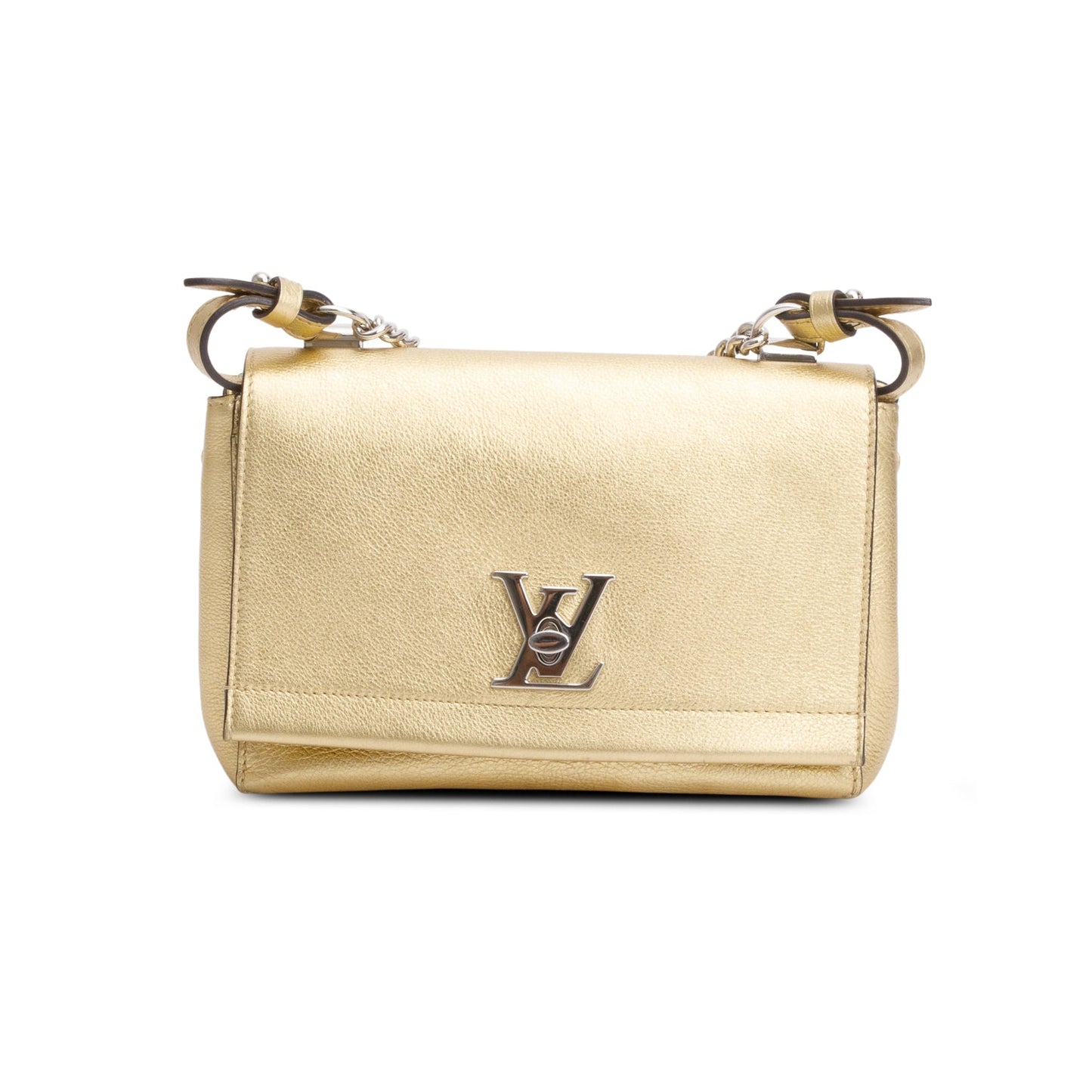 Louis Vuitton Metallic Gold Taurillon Leather LockMe II BB Chain Bag
