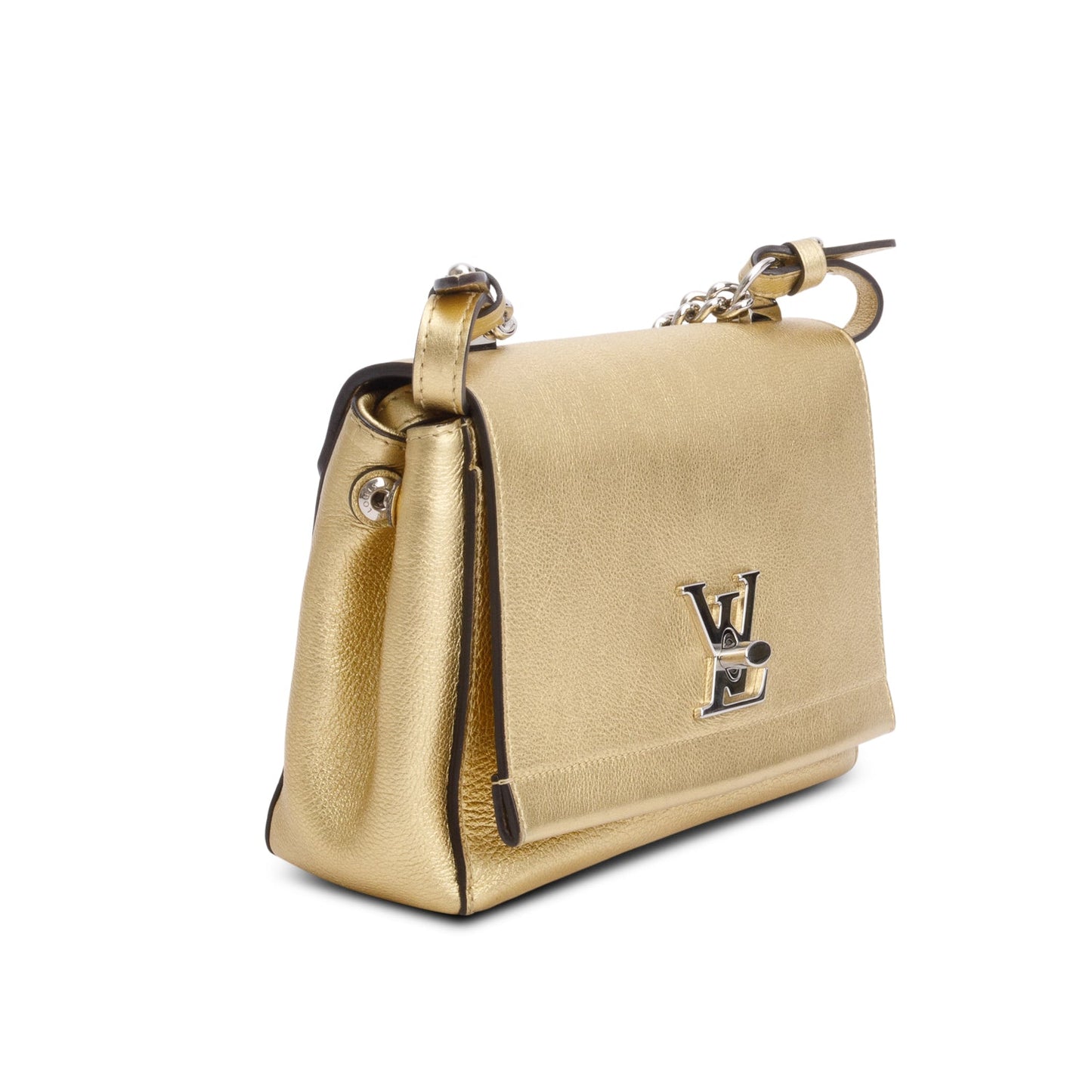 Louis Vuitton Metallic Gold Taurillon Leather LockMe II BB Chain Bag