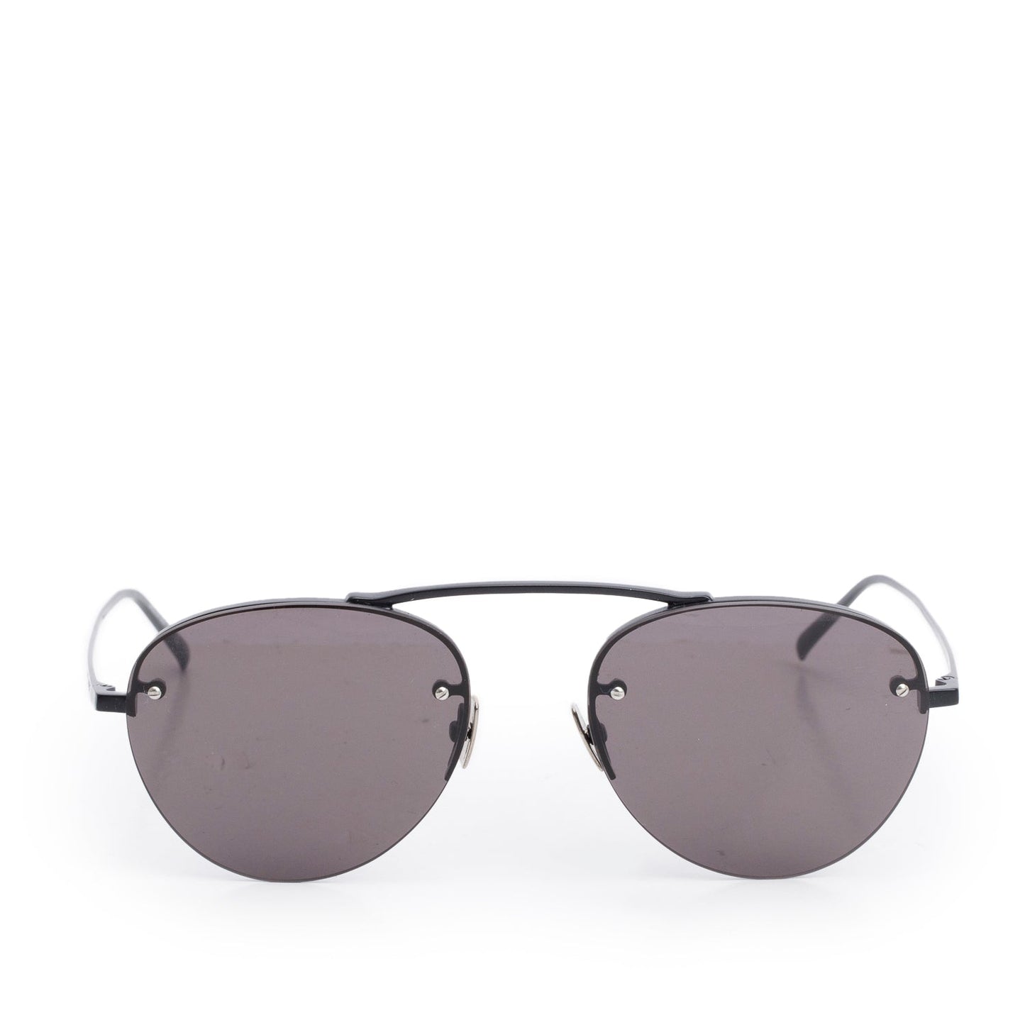 Saint Laurent Black Tone SL 575 Round Aviator Sunglasses