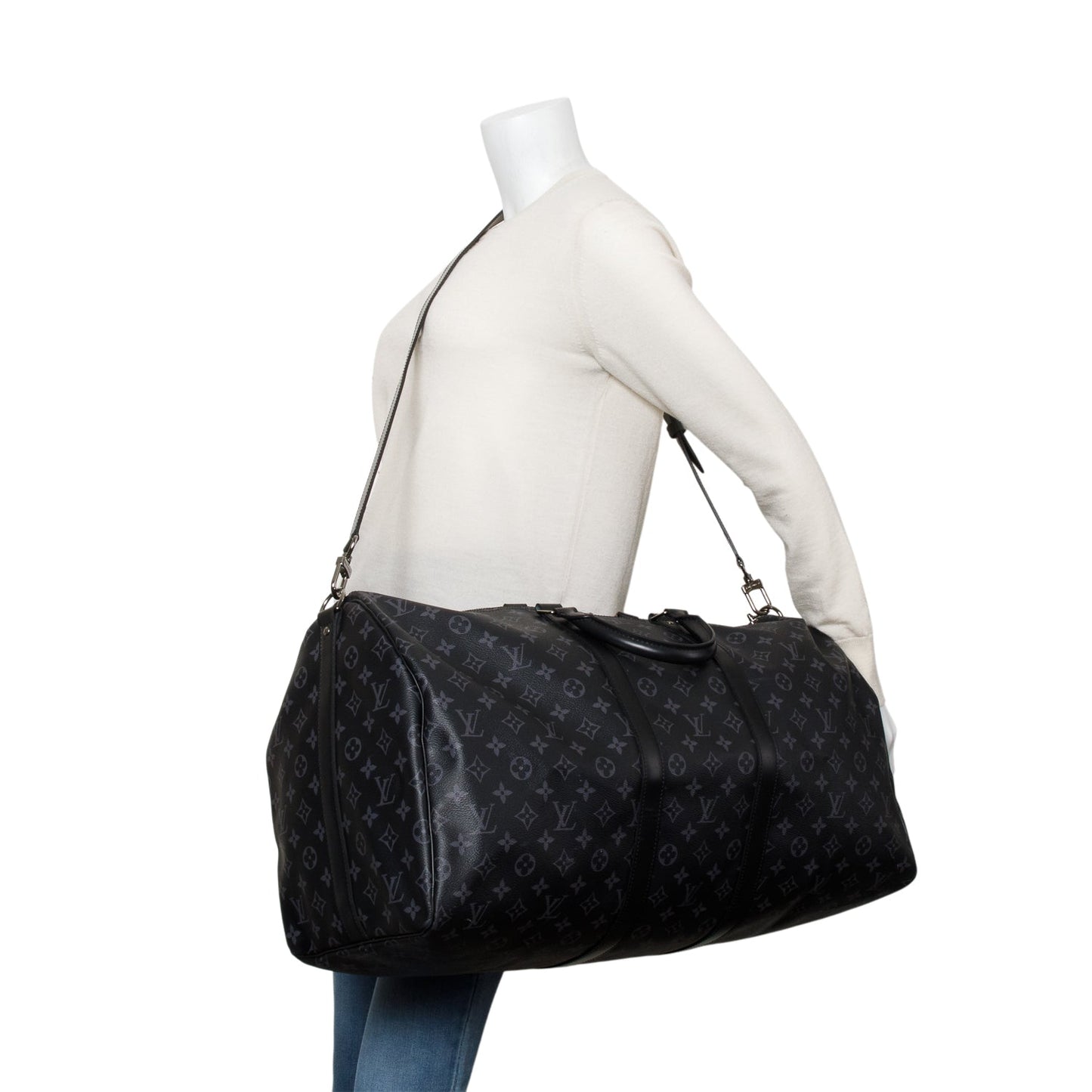 Louis Vuitton Monogram Eclipse Keepall Bandouliere 55