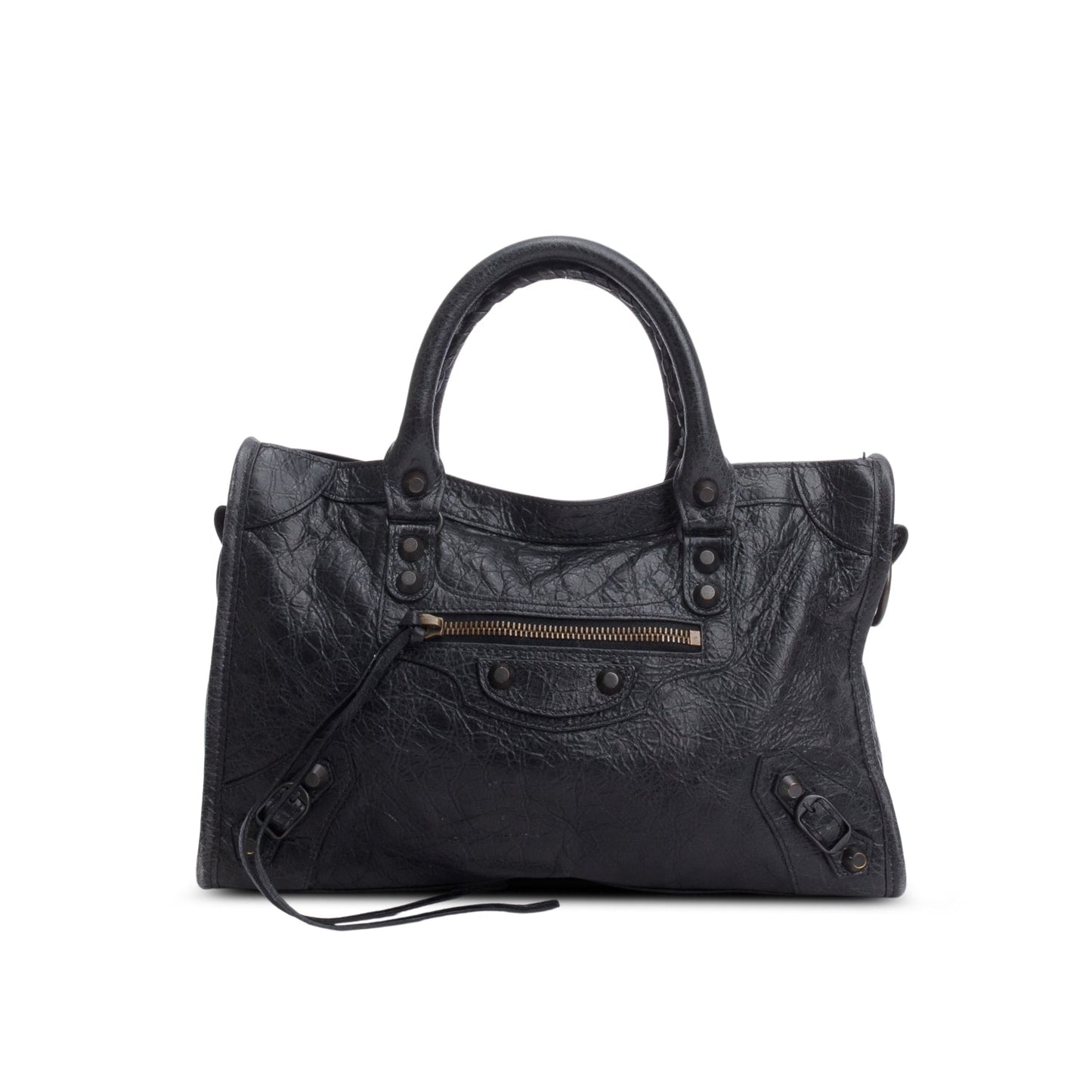Balenciaga 2024 Black Arena Leather Small Le City Bag