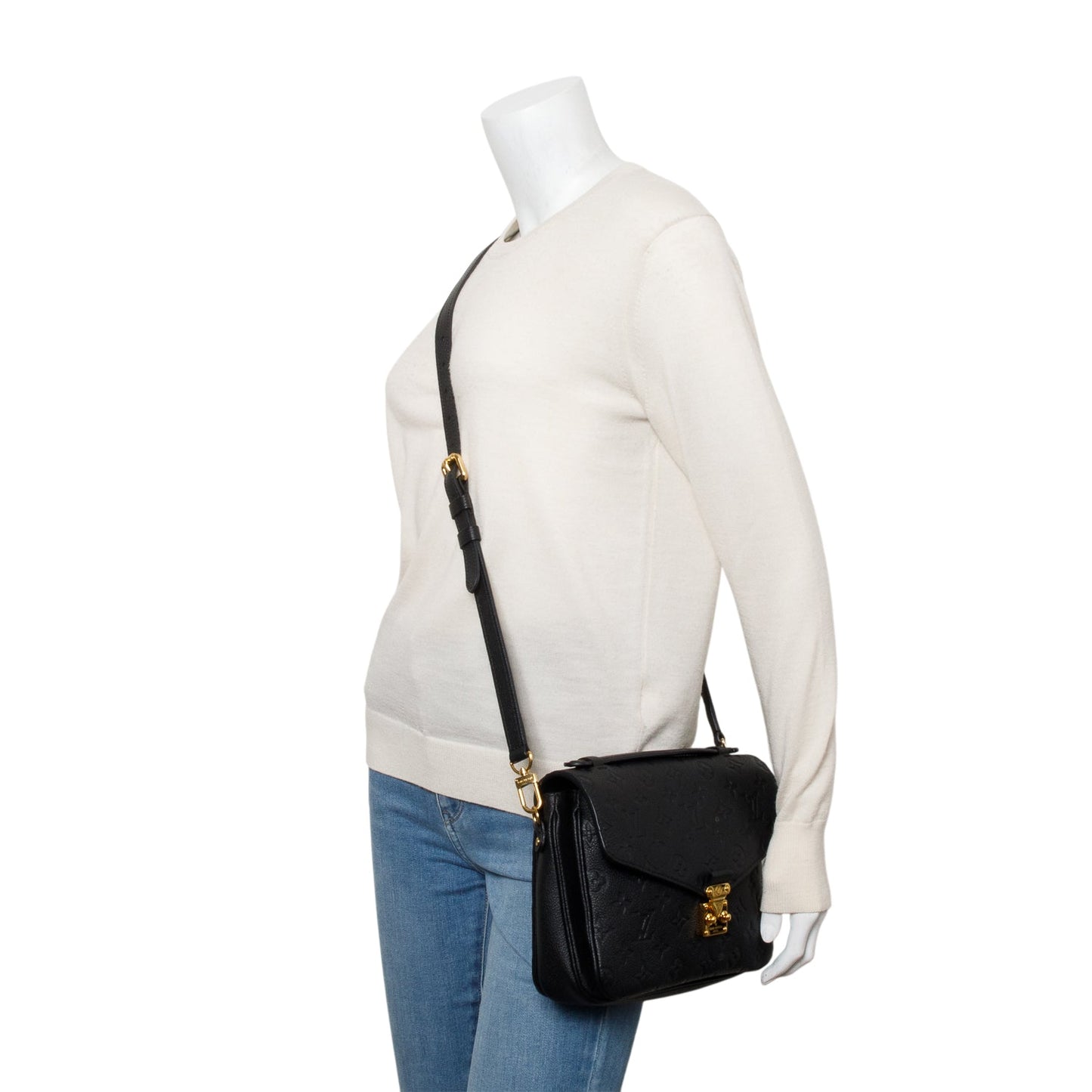 Louis Vuitton 2020 Black Monogram Empreinte Leather Pochette Metis