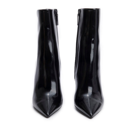 Saint Laurent Black Patent Leather Opyum Ankle Boots, Size 37