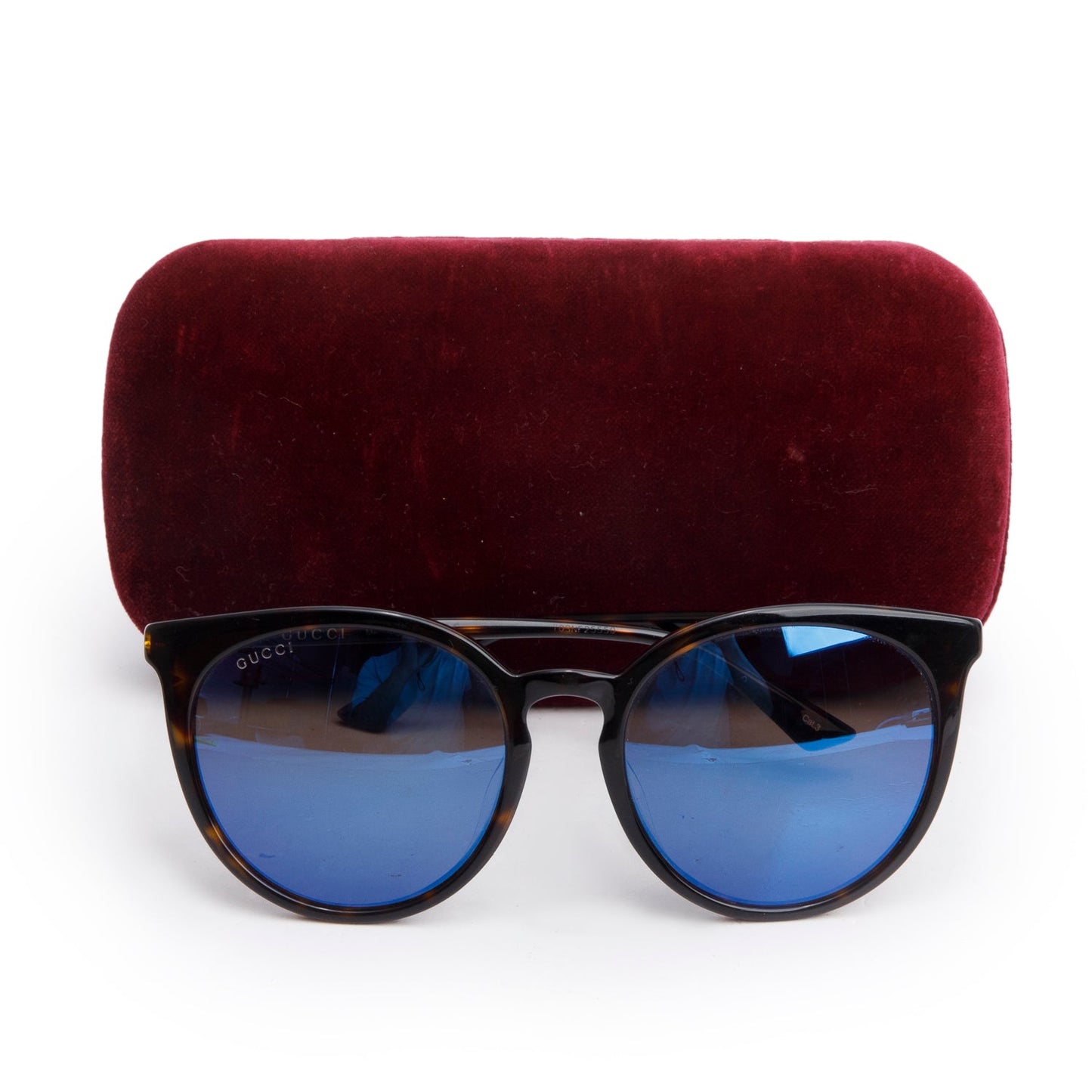 Gucci GG0064SK Brown Havana Acetate Round Sunglasses