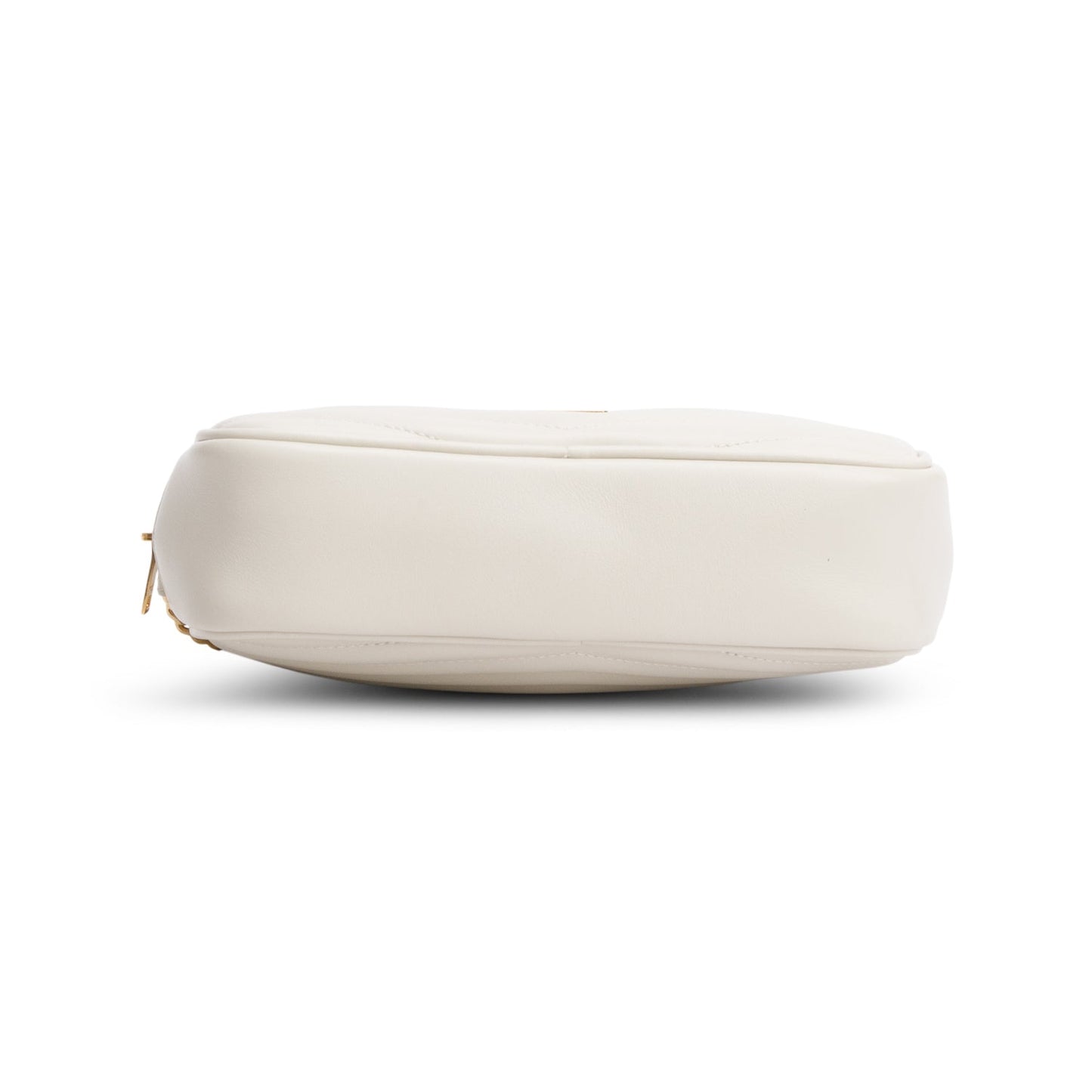 Saint Laurent 2023 White Quilted Calfskin Matelasse Leather Mini Lou Camera Bag