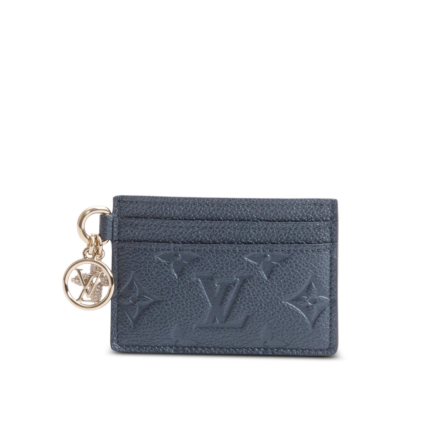Louis Vuitton Metallic Grey Monogram Empreinte Leather LV Charms Card Holder