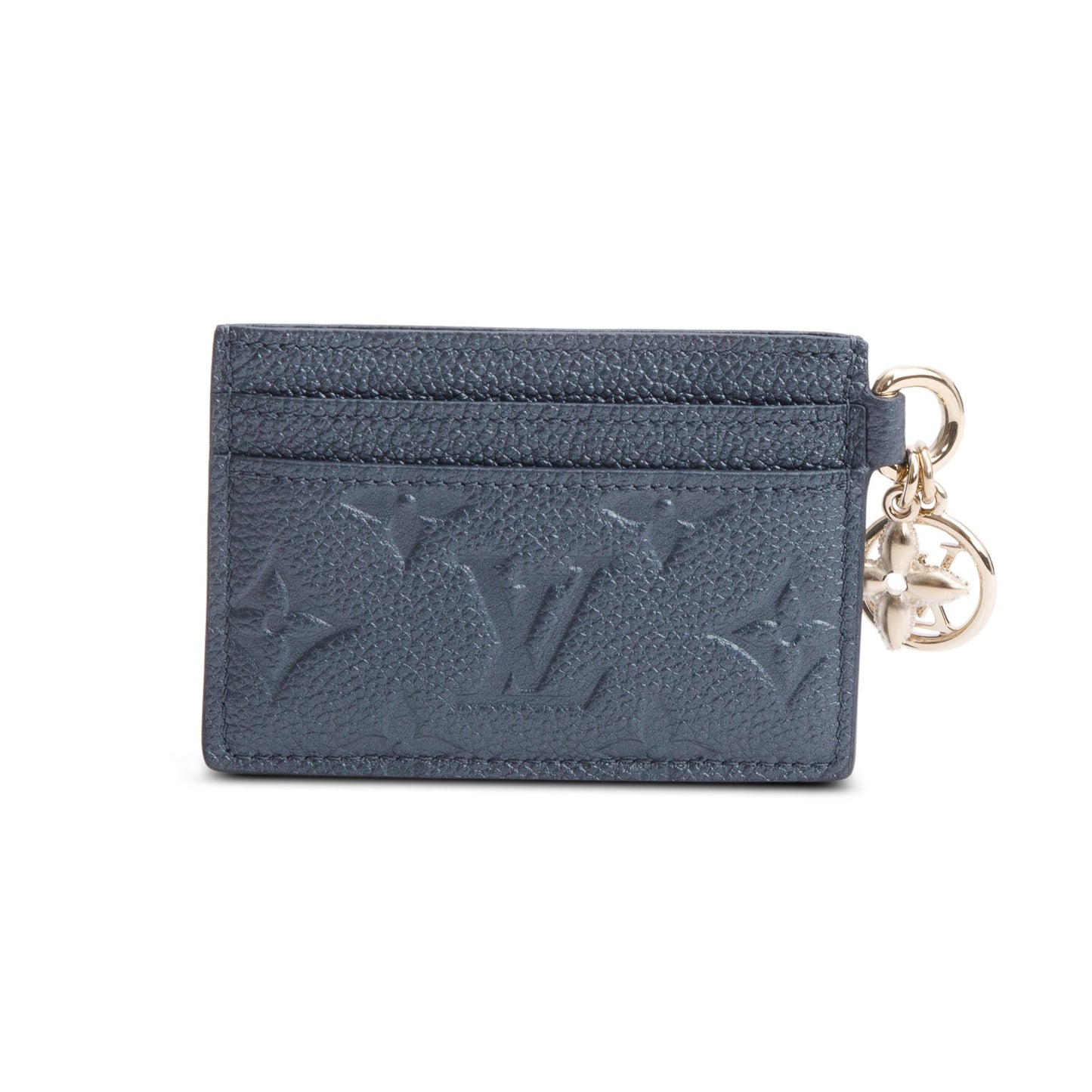 Louis Vuitton Metallic Grey Monogram Empreinte Leather LV Charms Card Holder