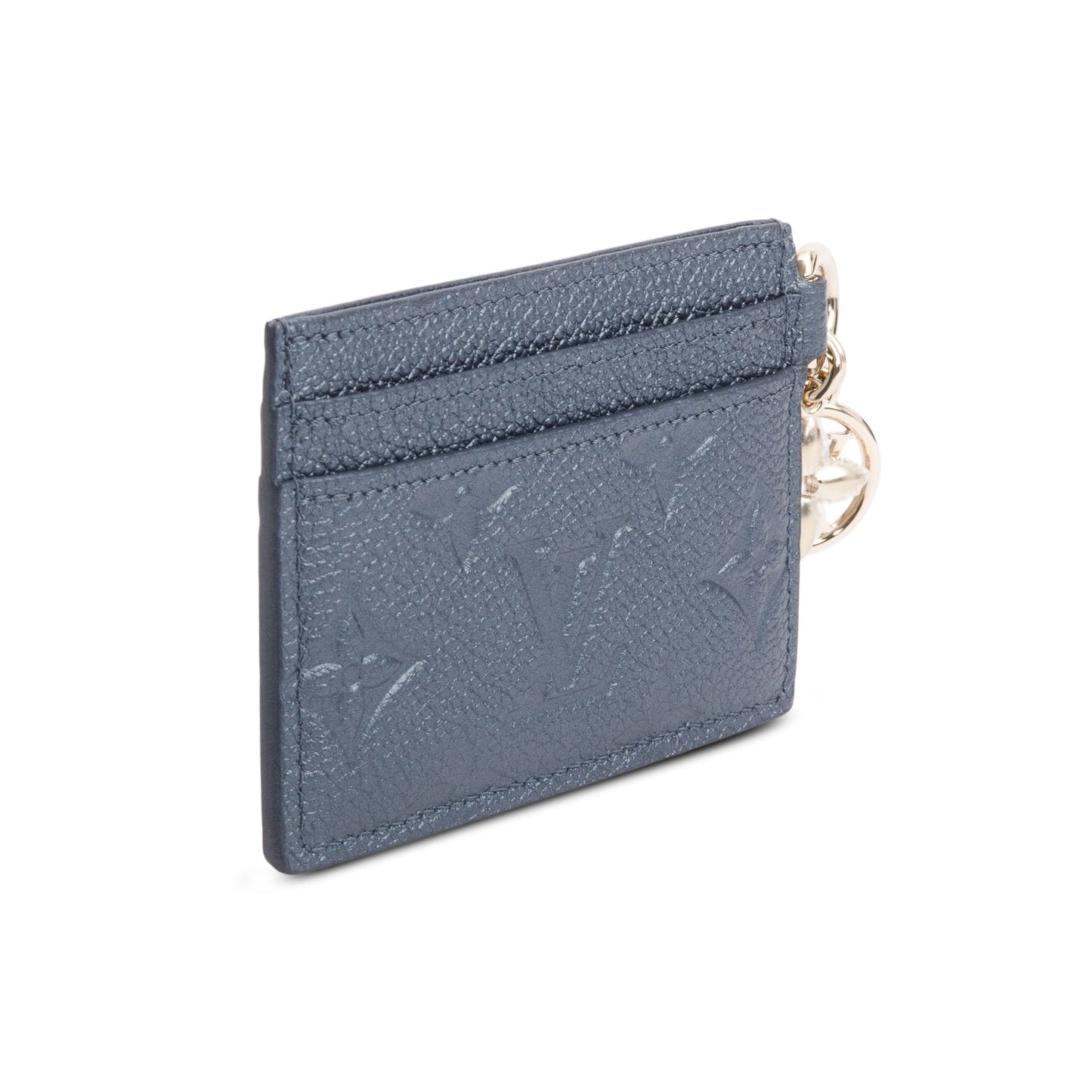 Louis Vuitton Metallic Grey Monogram Empreinte Leather LV Charms Card Holder