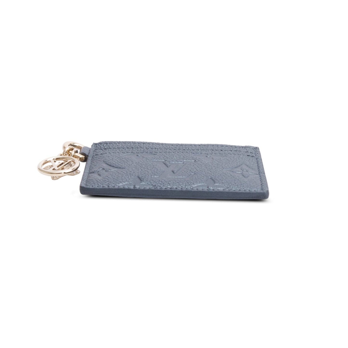 Louis Vuitton Metallic Grey Monogram Empreinte Leather LV Charms Card Holder