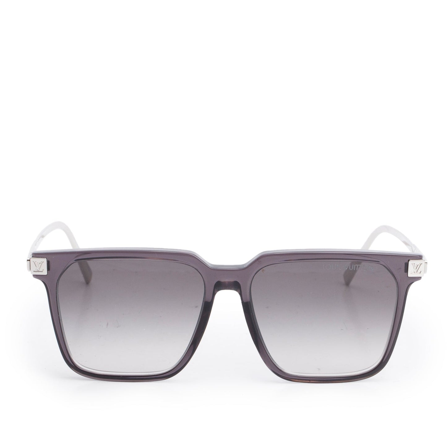 Louis Vuitton 2024 Z2209E Palladium Plated Metal & Grey Acetate LV Rise Square Sunglasses