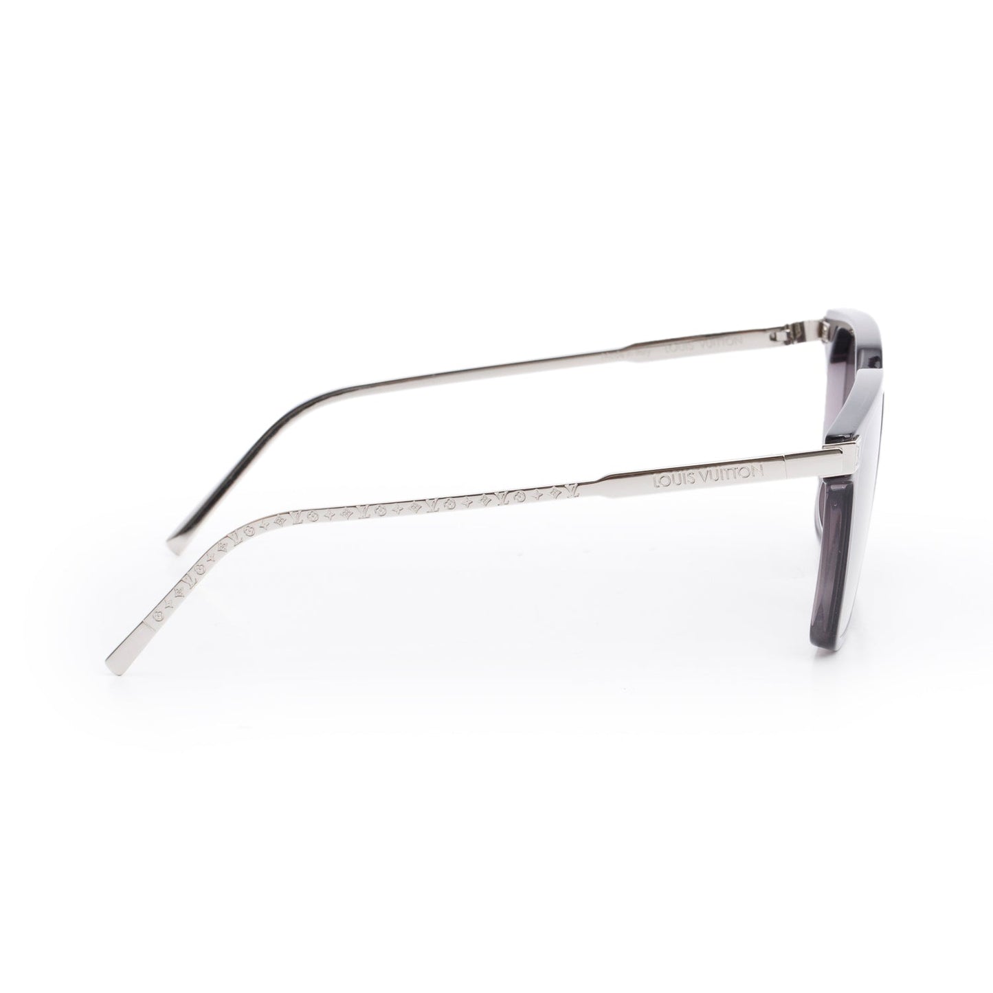 Louis Vuitton 2024 Z2209E Palladium Plated Metal & Grey Acetate LV Rise Square Sunglasses