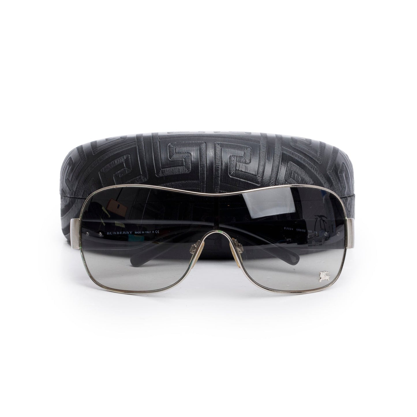Burberry BE 3024 Black Acetate Logo Shield Sunglasses