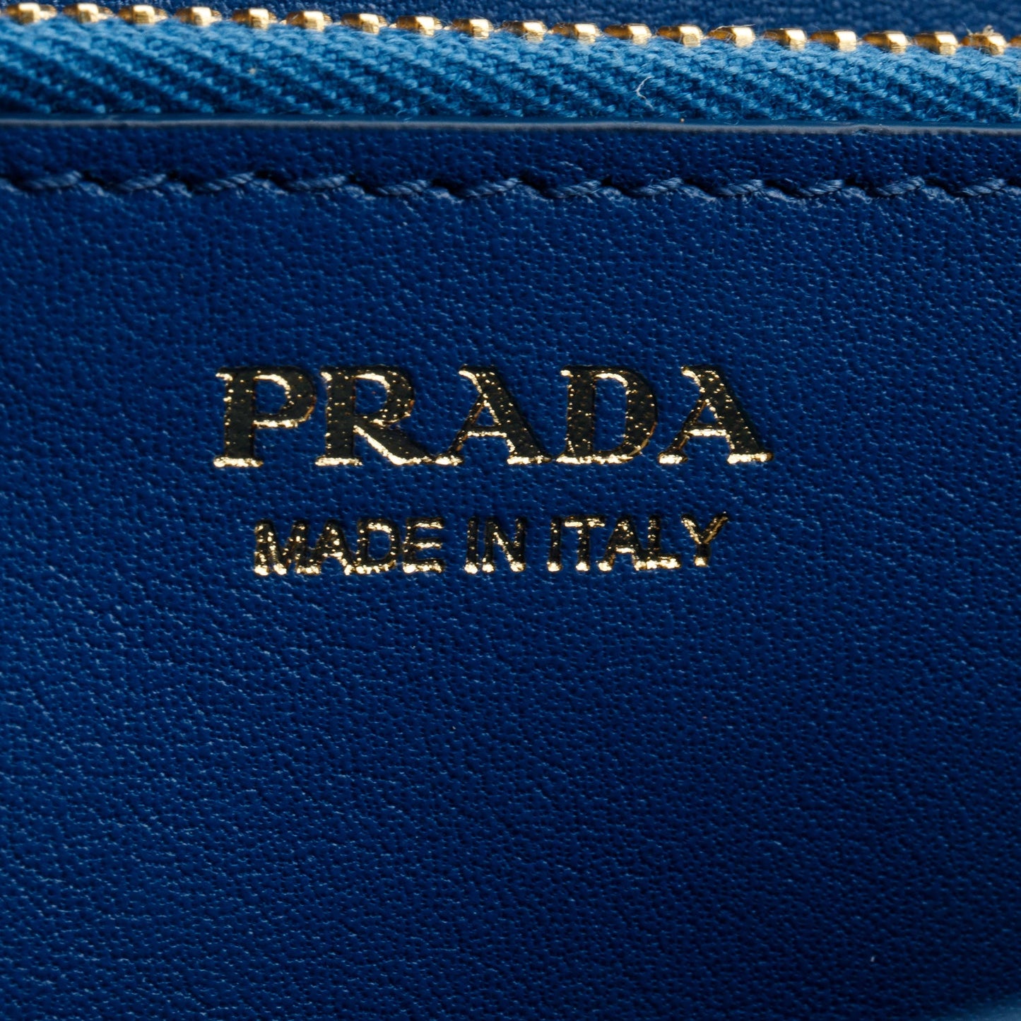 Prada Blue Vitello Move Leather Continental Wallet