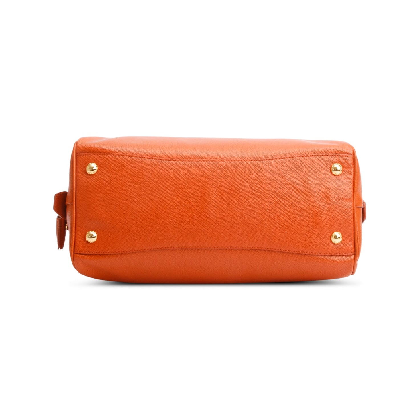 Prada Orange Saffiano Lux Leather Bauletto Bag