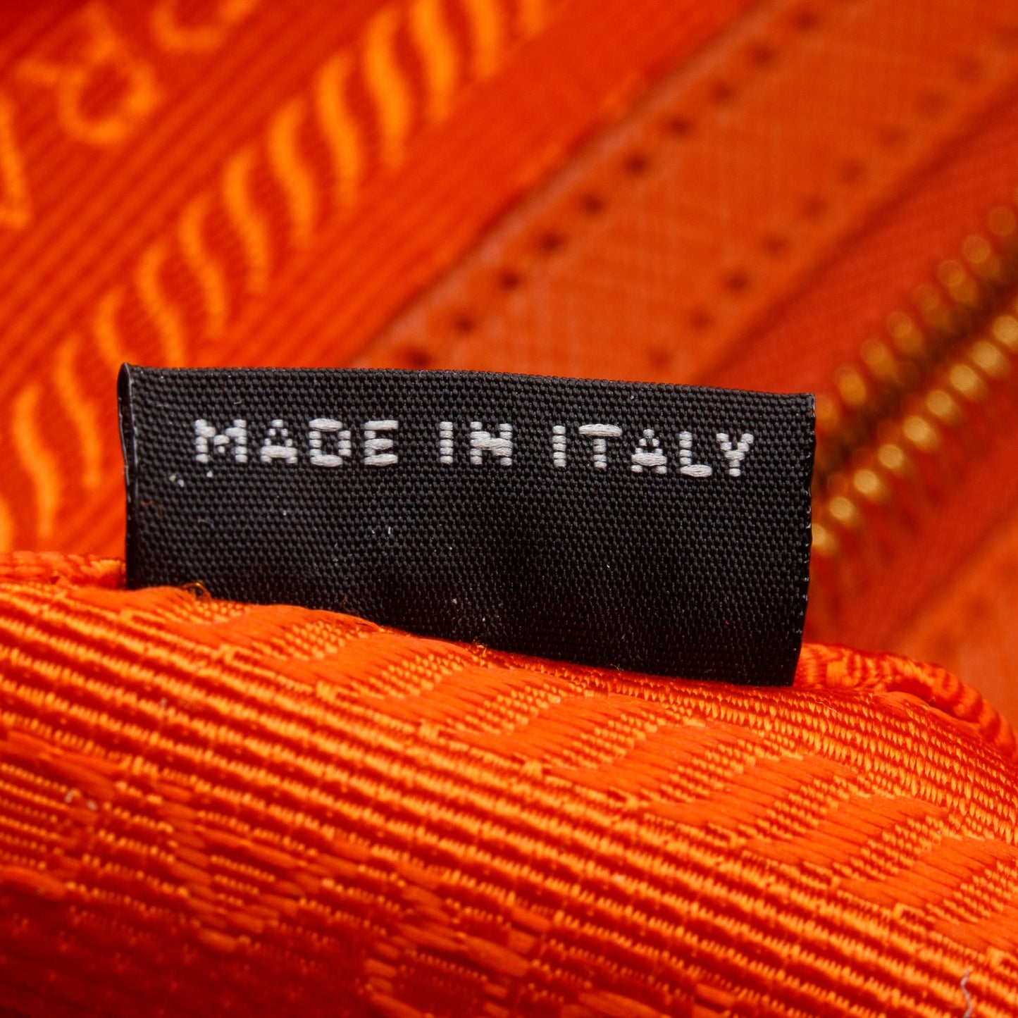 Prada Orange Saffiano Lux Leather Bauletto Bag