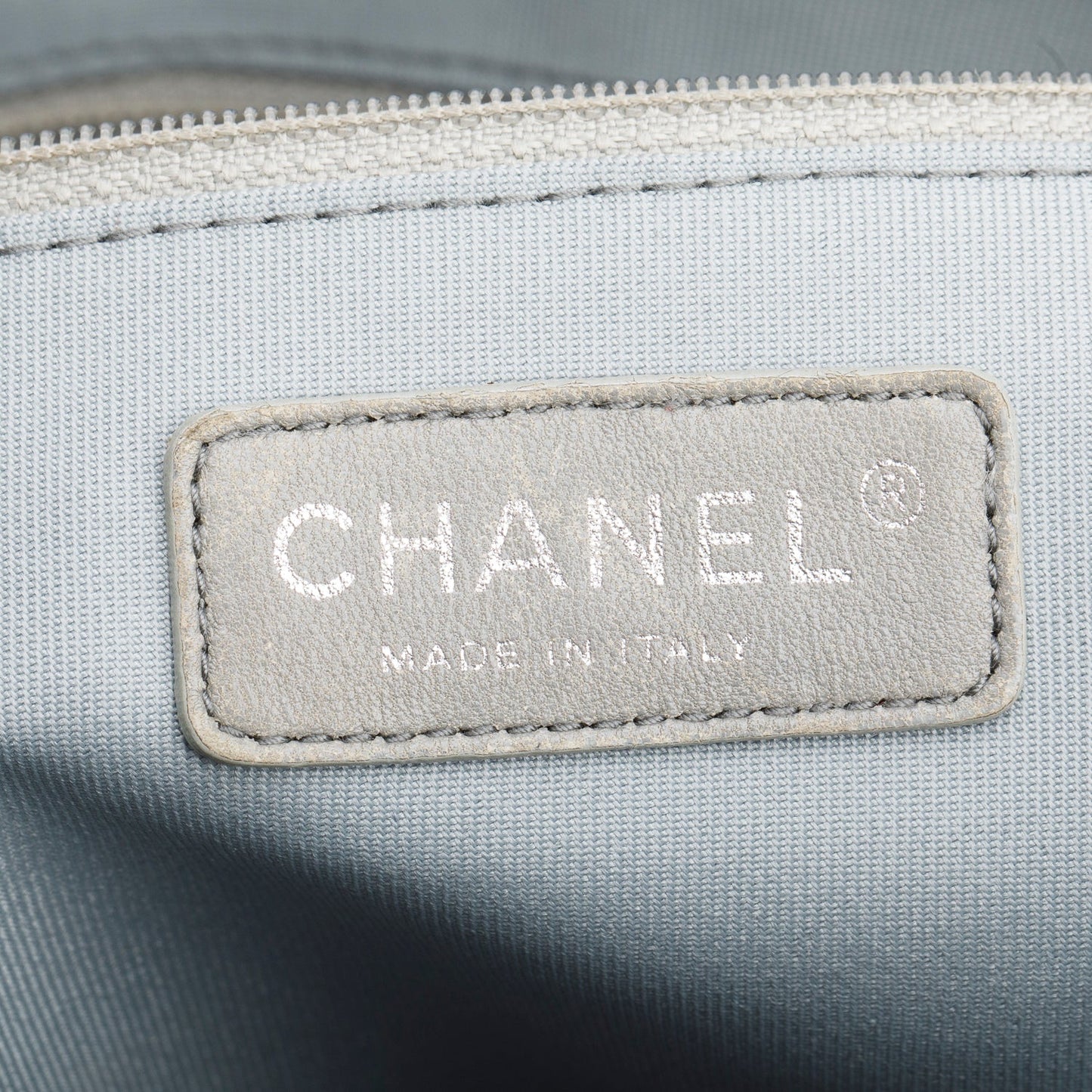 Chanel Blue Denim Grosgrain CC Tote Bag