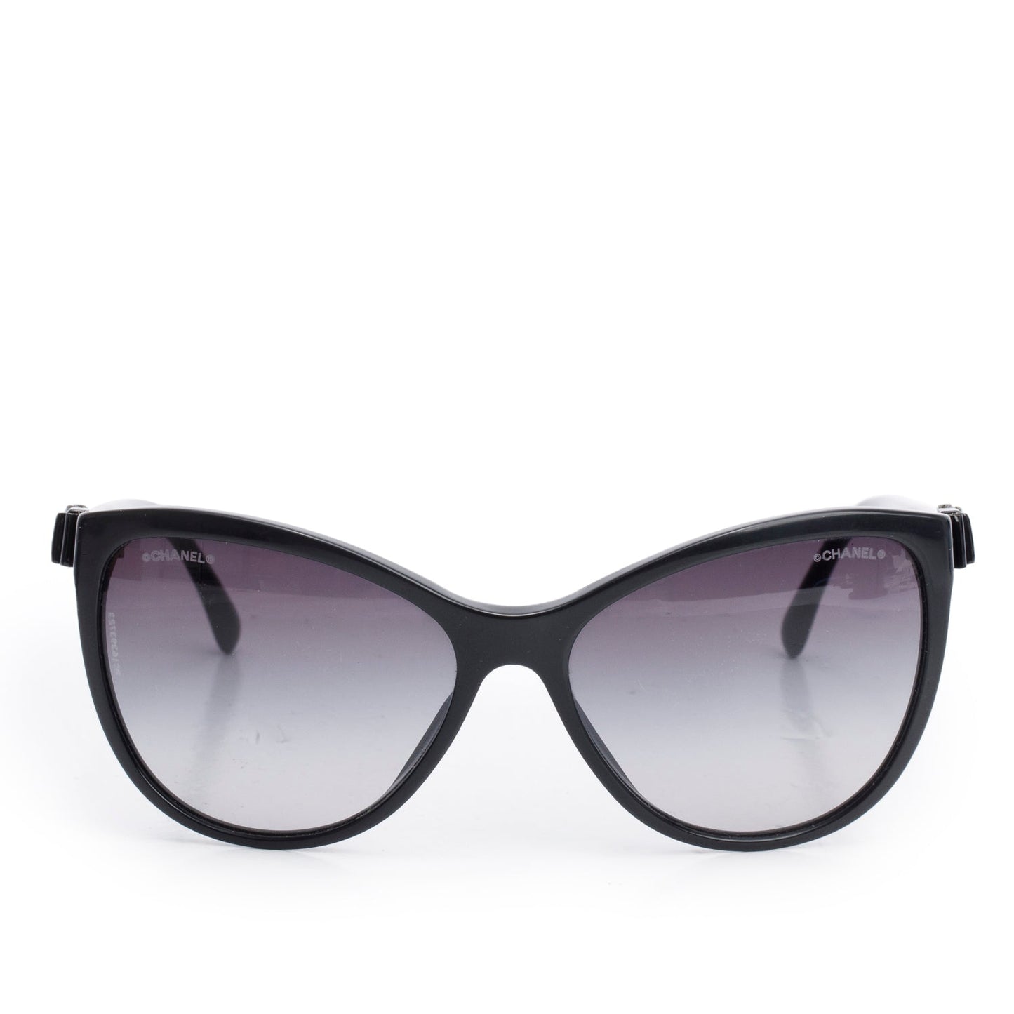 Chanel 5281-Q Black Acetate CC Bow Accent Cat-Eye Sunglasses