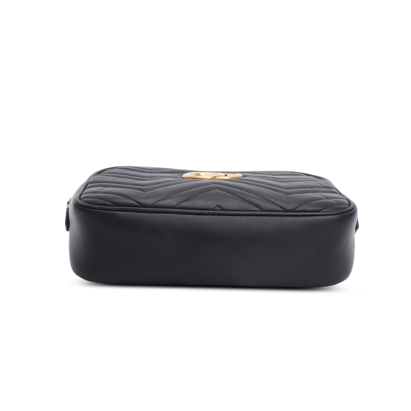 Gucci Black Matelasse Leather GG Marmont Small Camera Bag