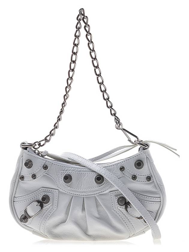 Luxury Balenciaga Trending 2025 Le Cagole Chain Mini Shoulder Bag White