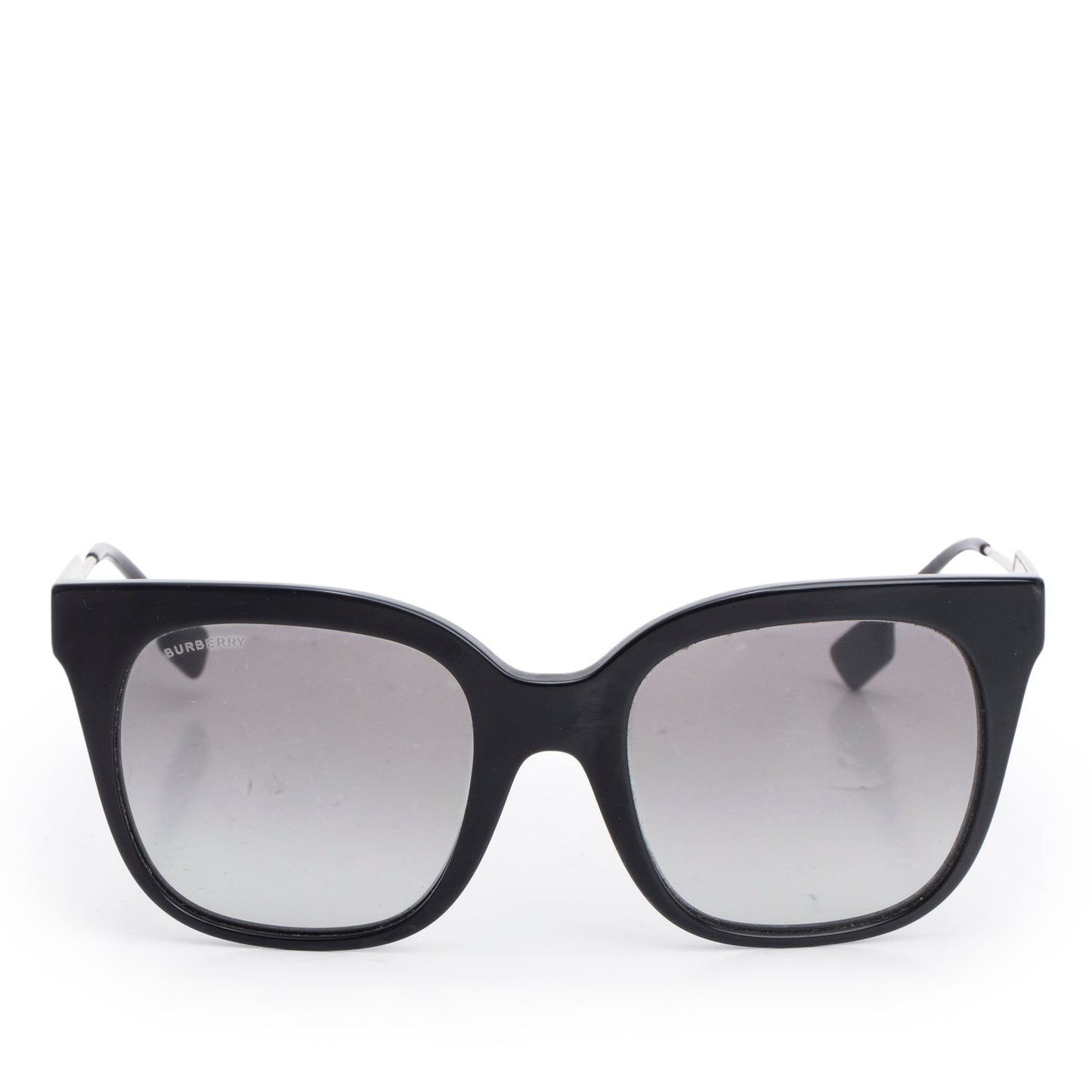 Burberry B 4328 Black Acetate TB Metal Trim Evelyn Square Sunglasses