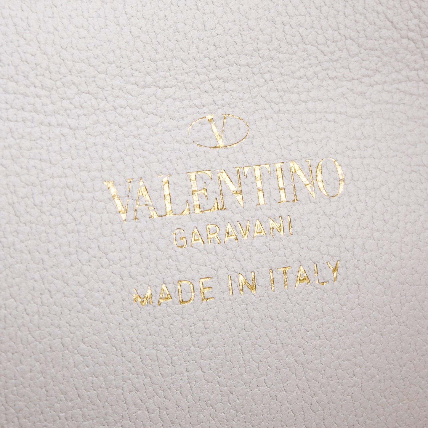 Valentino White Leather Neutral Canvas Embroidered VLogo Signature Pouch