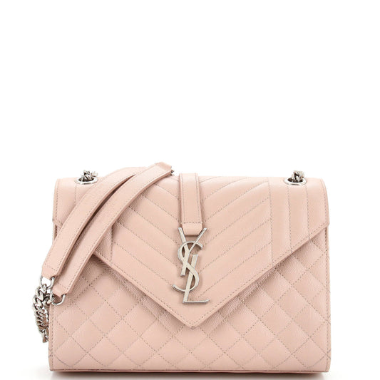 Luxury Saint Laurent Trending 2025 Classic Monogram Envelope Satchel Mixed Matelasse Leather Medium
