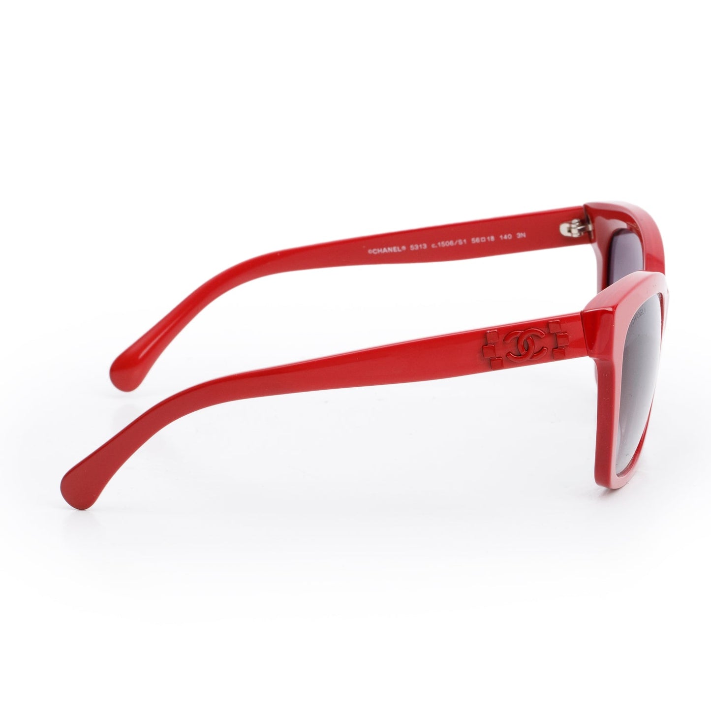 Chanel 5313 Red Acetate CC Boy Accent Butterfly Sunglasses