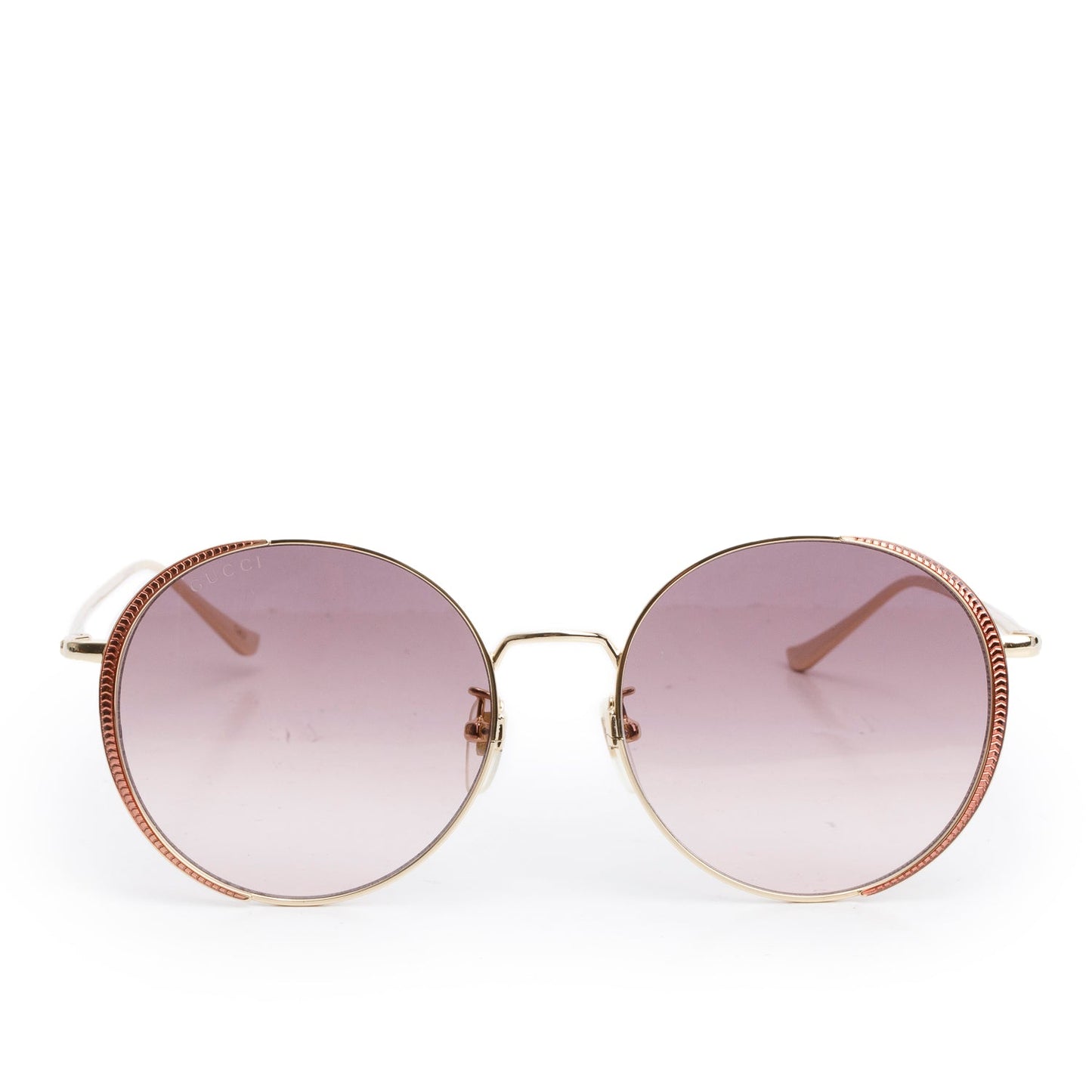 Gucci GG0401SK Gold Tone Metal Round Sunglasses