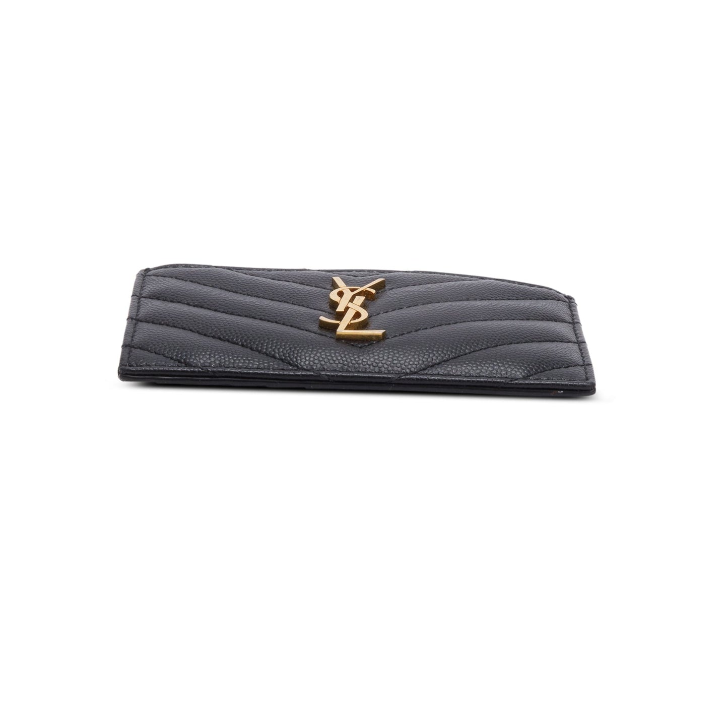 Saint Laurent 2021 Black Matelasse Grain De Poudre Fragments Card Case