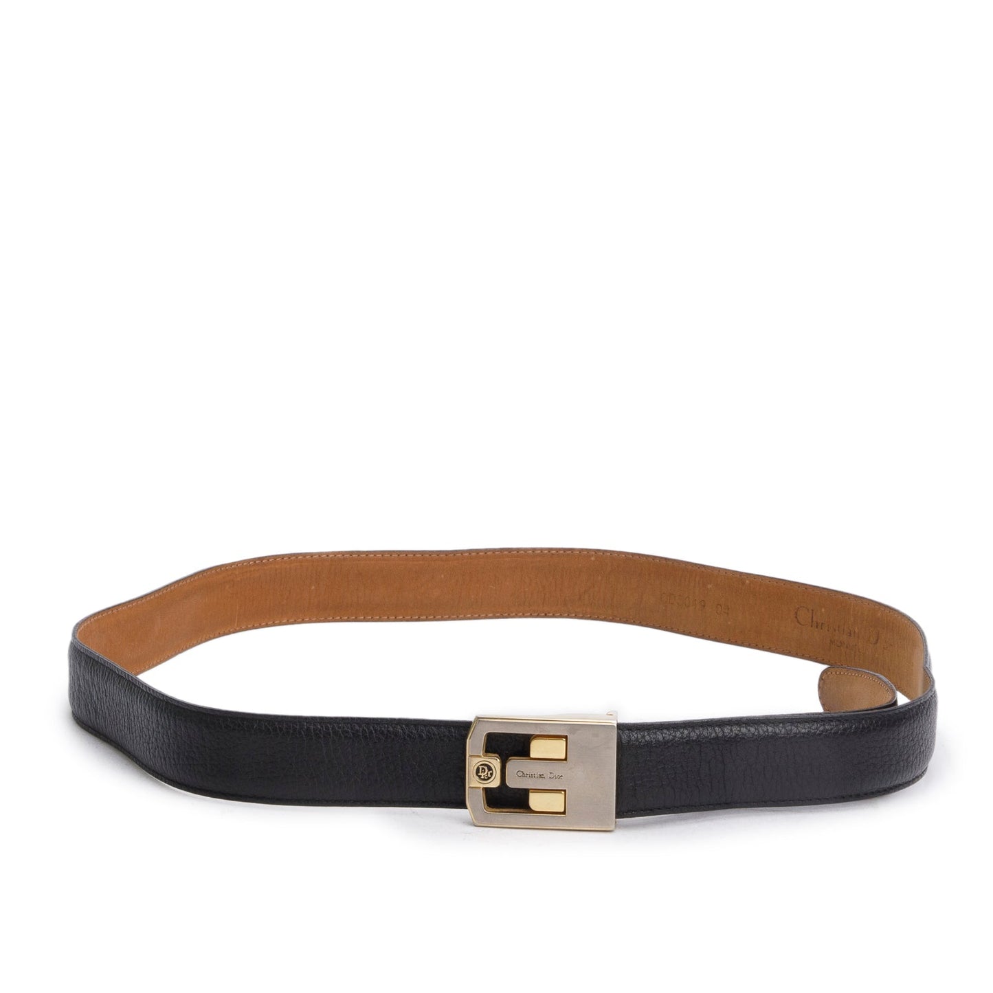 Christian Dior Vintage Black Leather Belt 95 38