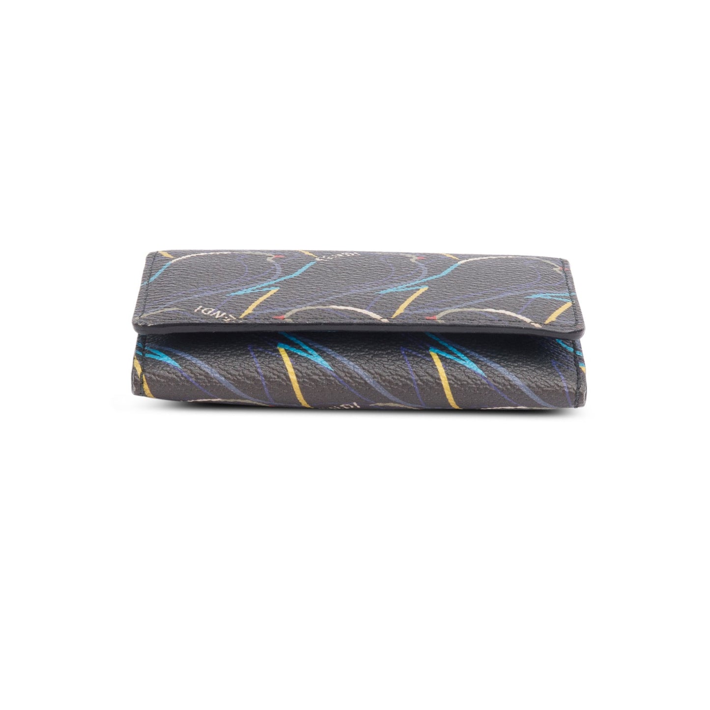 Fendi Grey Vitello Elite QuTweet Compact Wallet