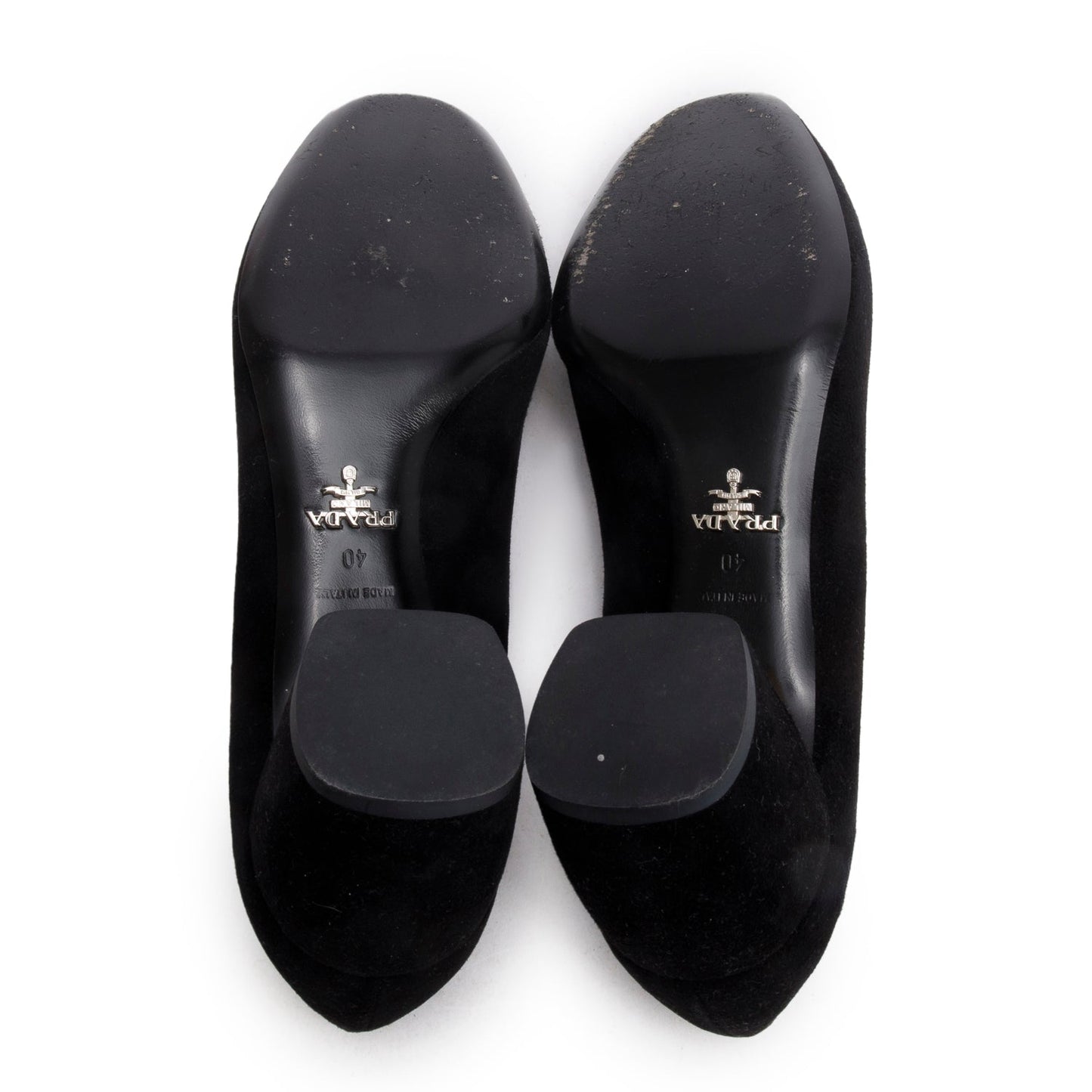 Prada Black Suede Pumps, Size 40