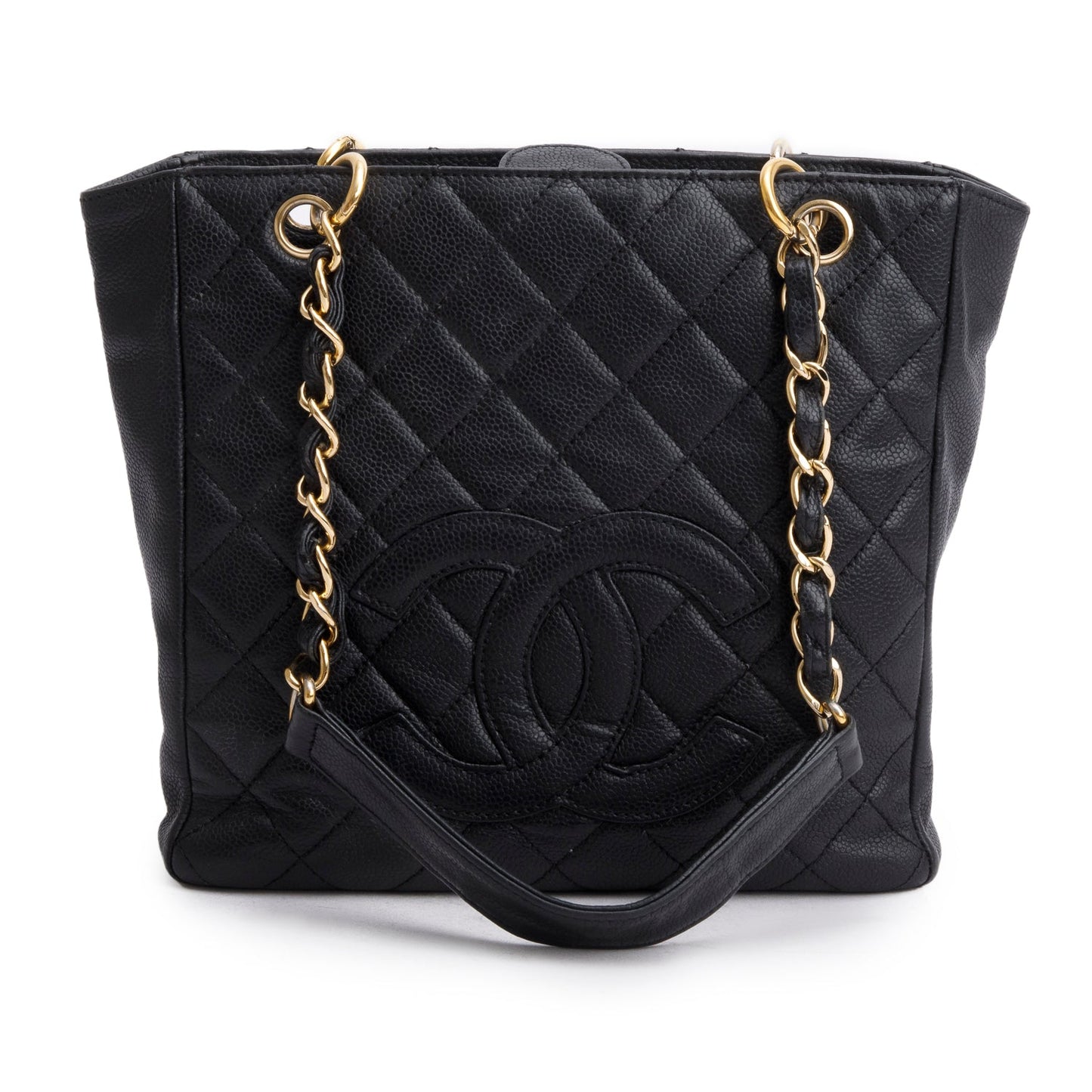 Chanel Black Caviar Quilted Petite Shopping Tote PST