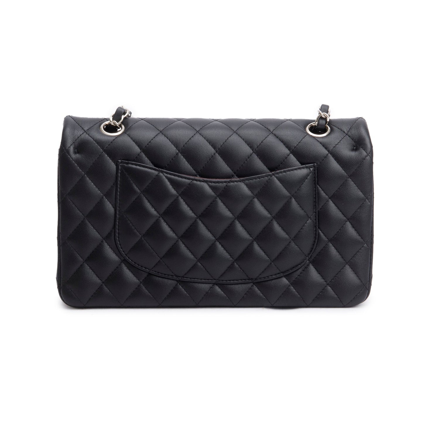 Chanel Black Quilted Lambskin Leather Classic Medium Double Flap Bag