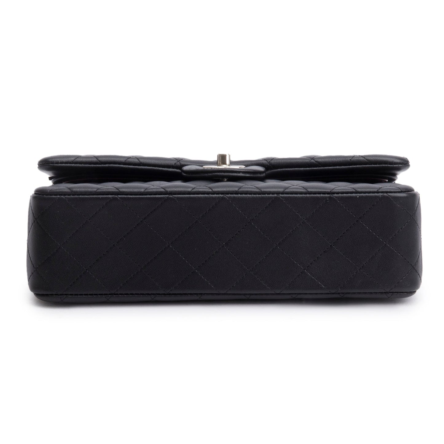 Chanel Black Quilted Lambskin Leather Classic Medium Double Flap Bag