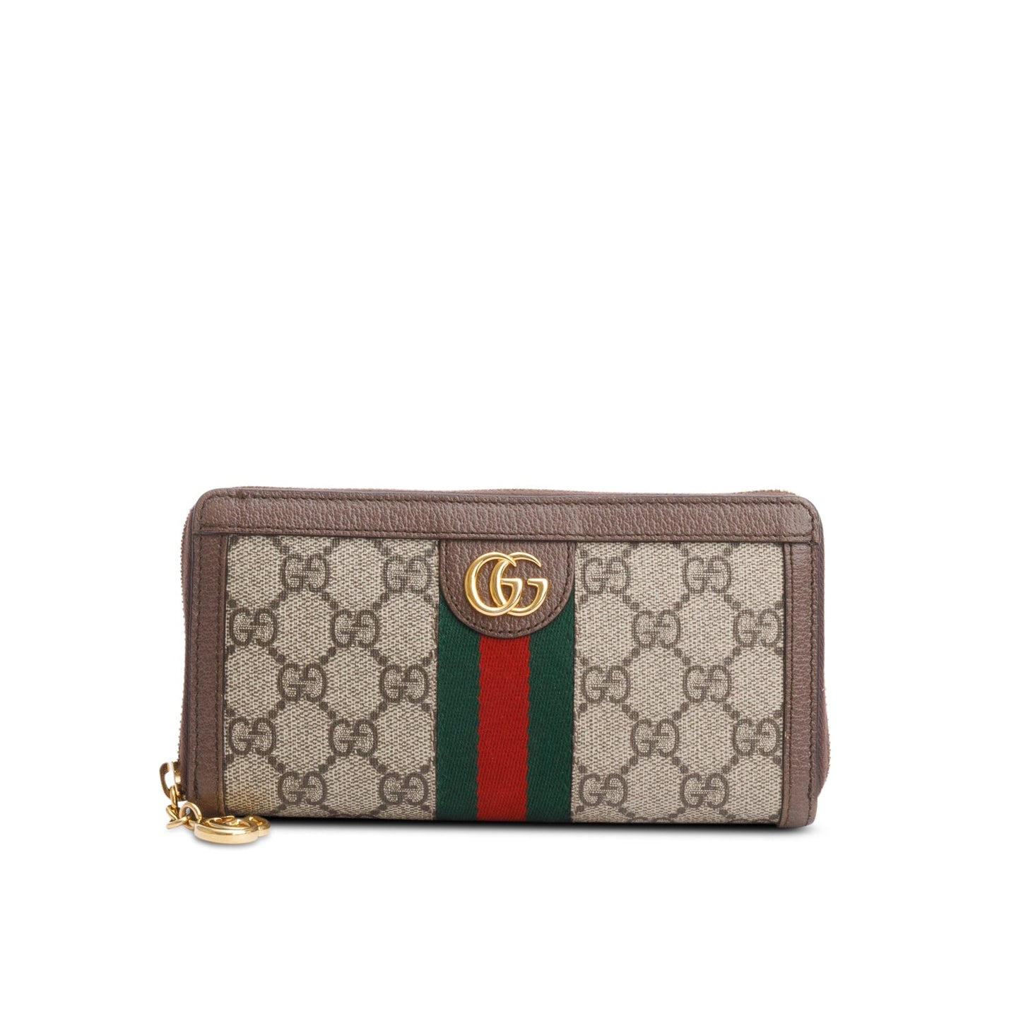 Gucci GG Supreme Web Ophidia Zip Around Wallet