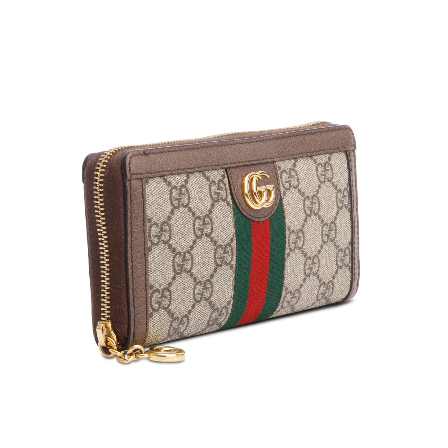 Gucci GG Supreme Web Ophidia Zip Around Wallet