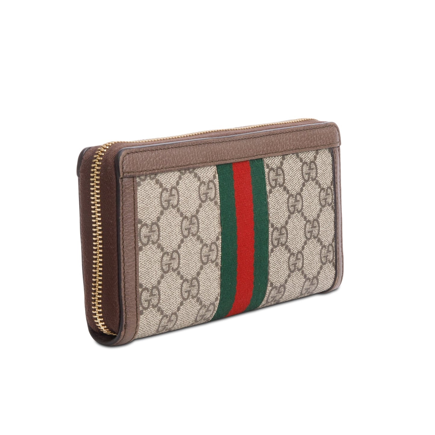 Gucci GG Supreme Web Ophidia Zip Around Wallet
